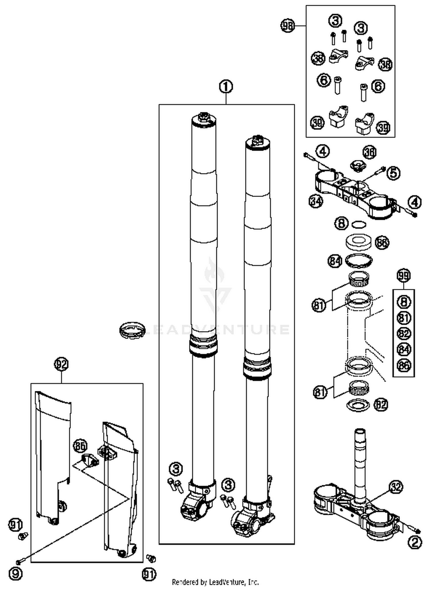 Front Fork, Triple Clamp