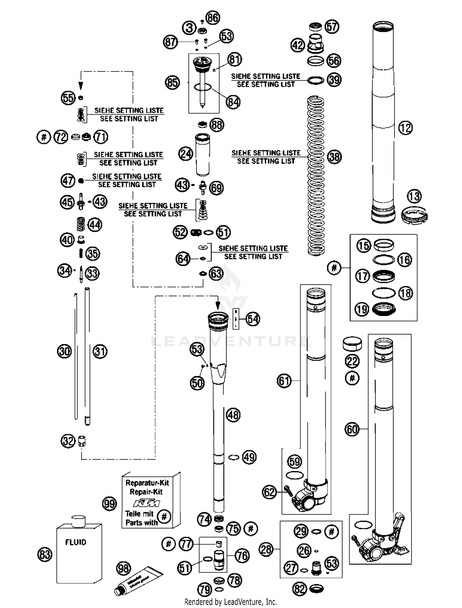 Front Fork, Disassembled