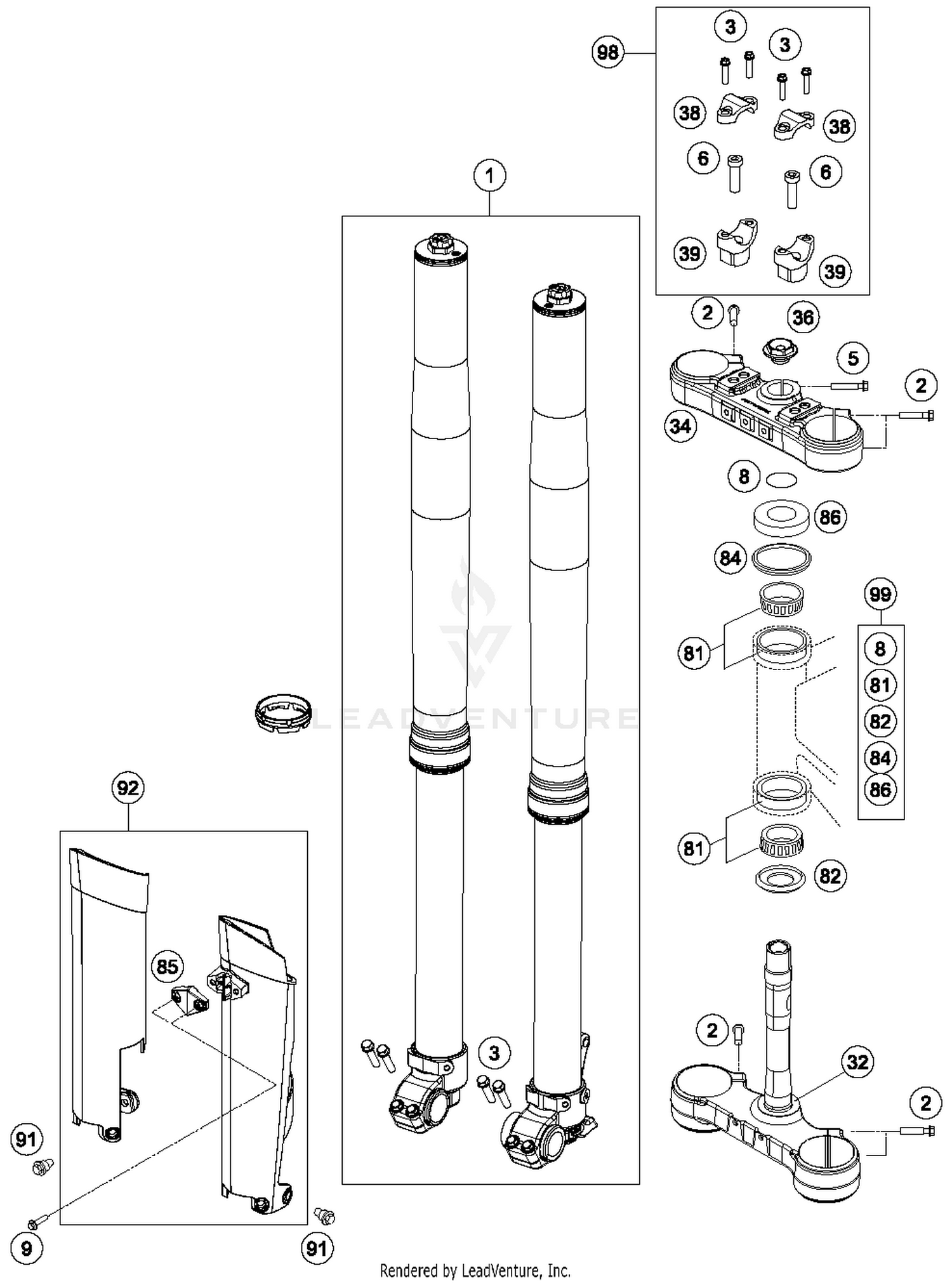 Front Fork, Triple Clamp