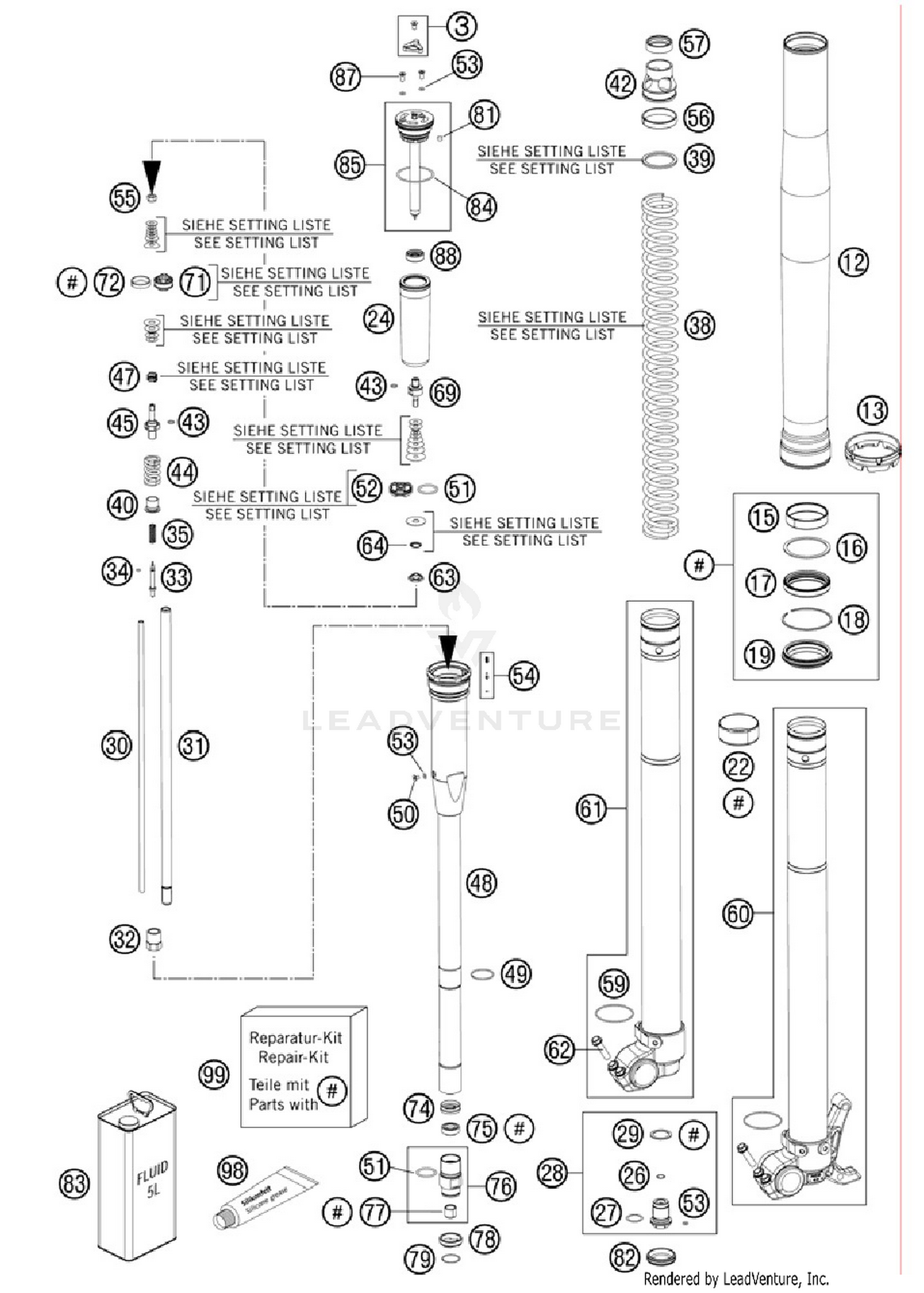 Front Fork, Disassembled