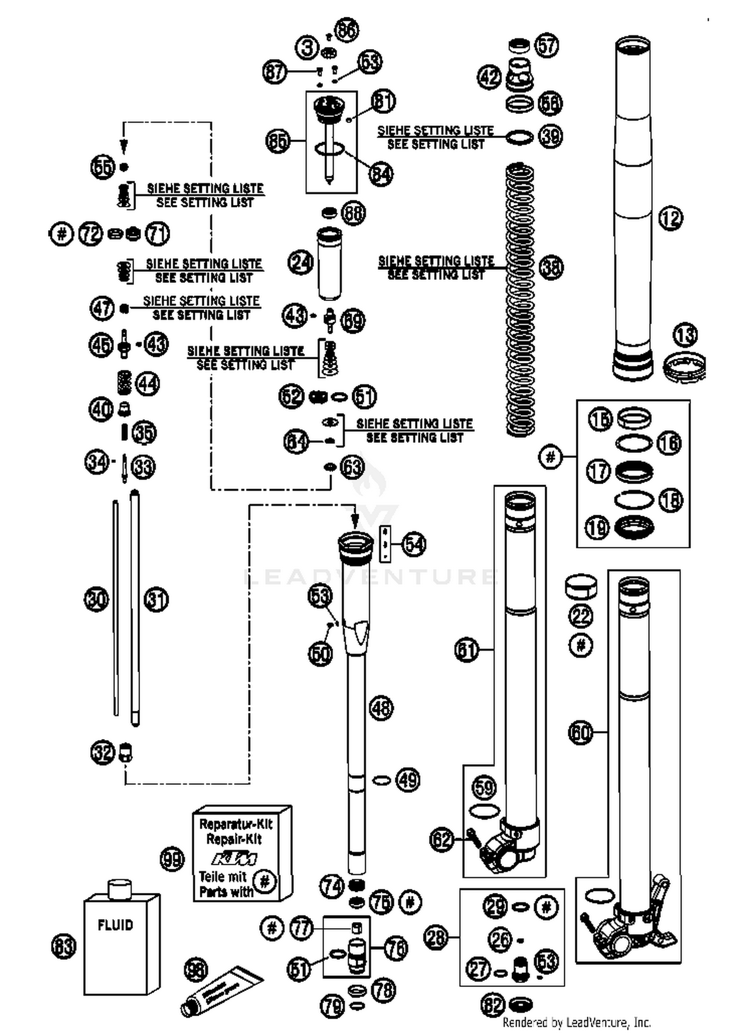 Front Fork, Disassembled