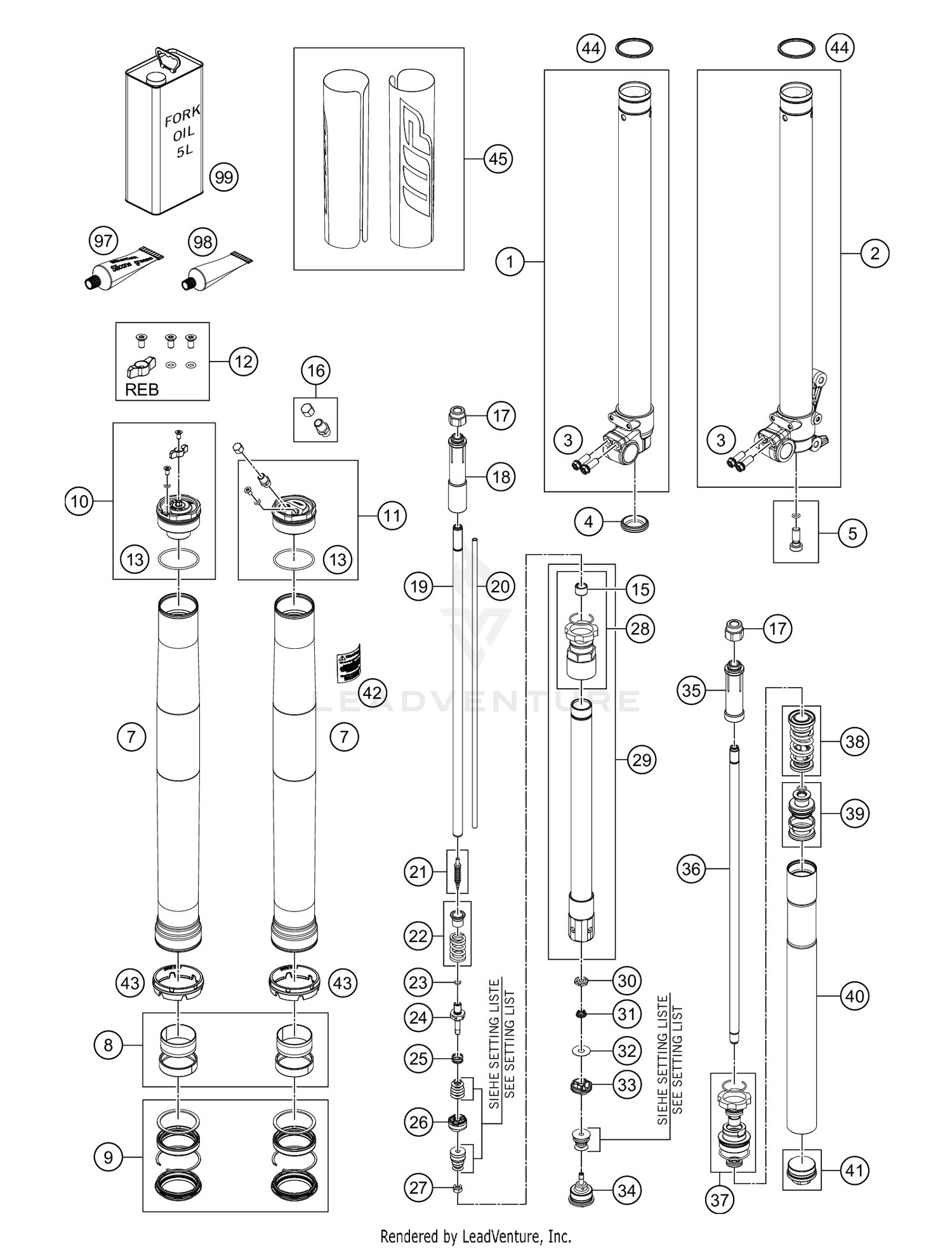 FRONT FORK DISASSEMBLED