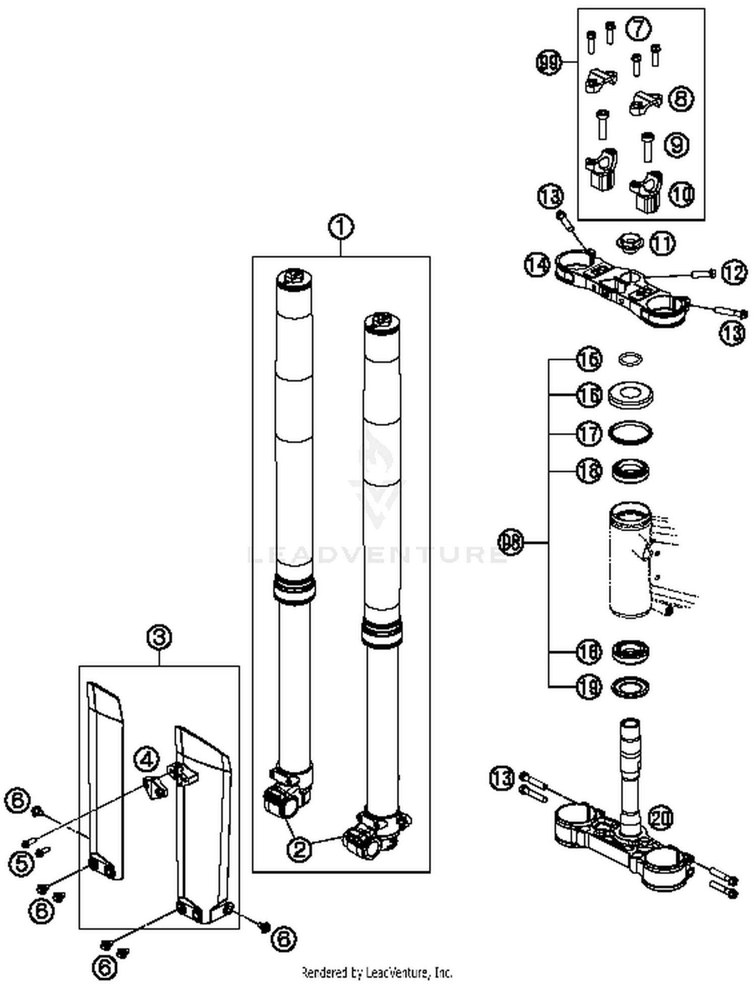 Front Fork, Triple Clamp