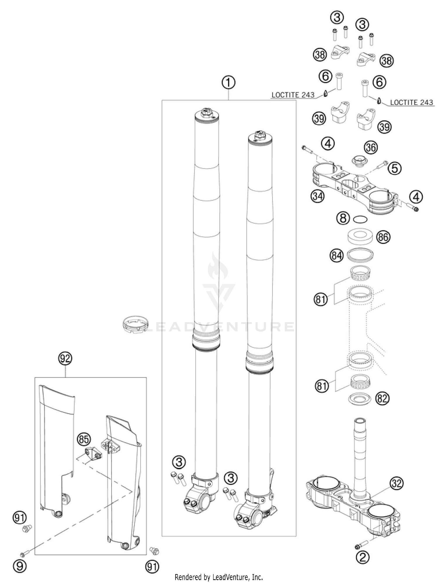 Front Fork, Triple Clamp