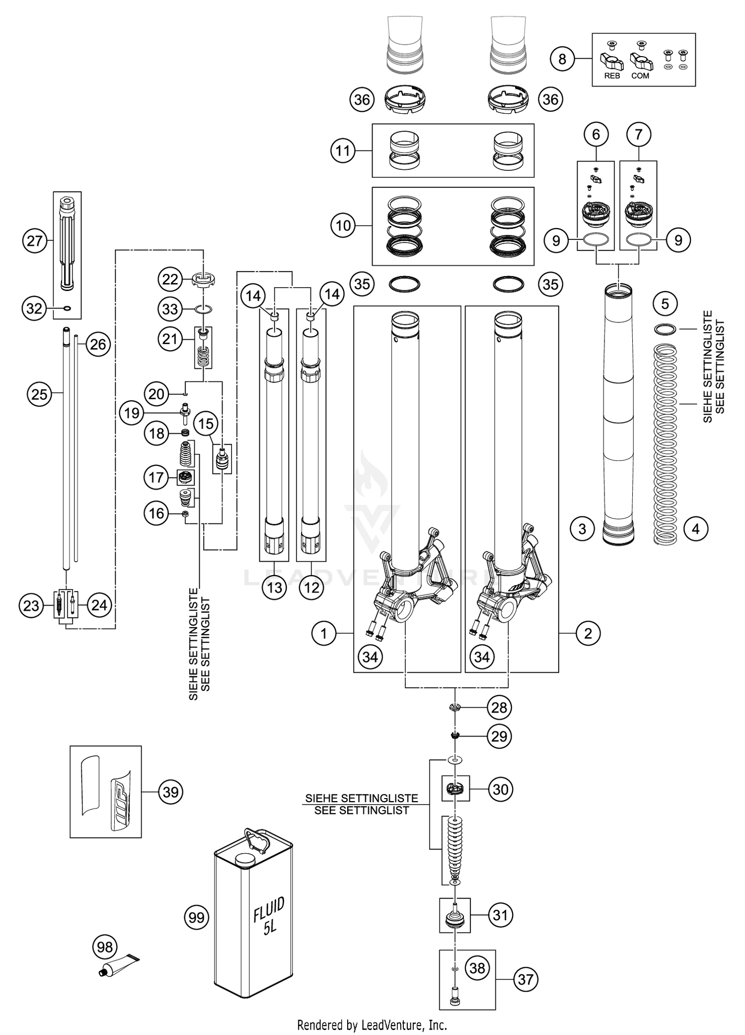 FRONT FORK DISASSEMBLED