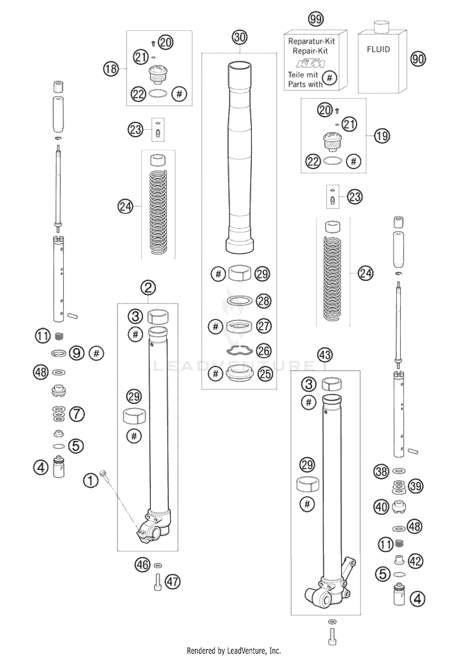 Front Fork, Disassembled