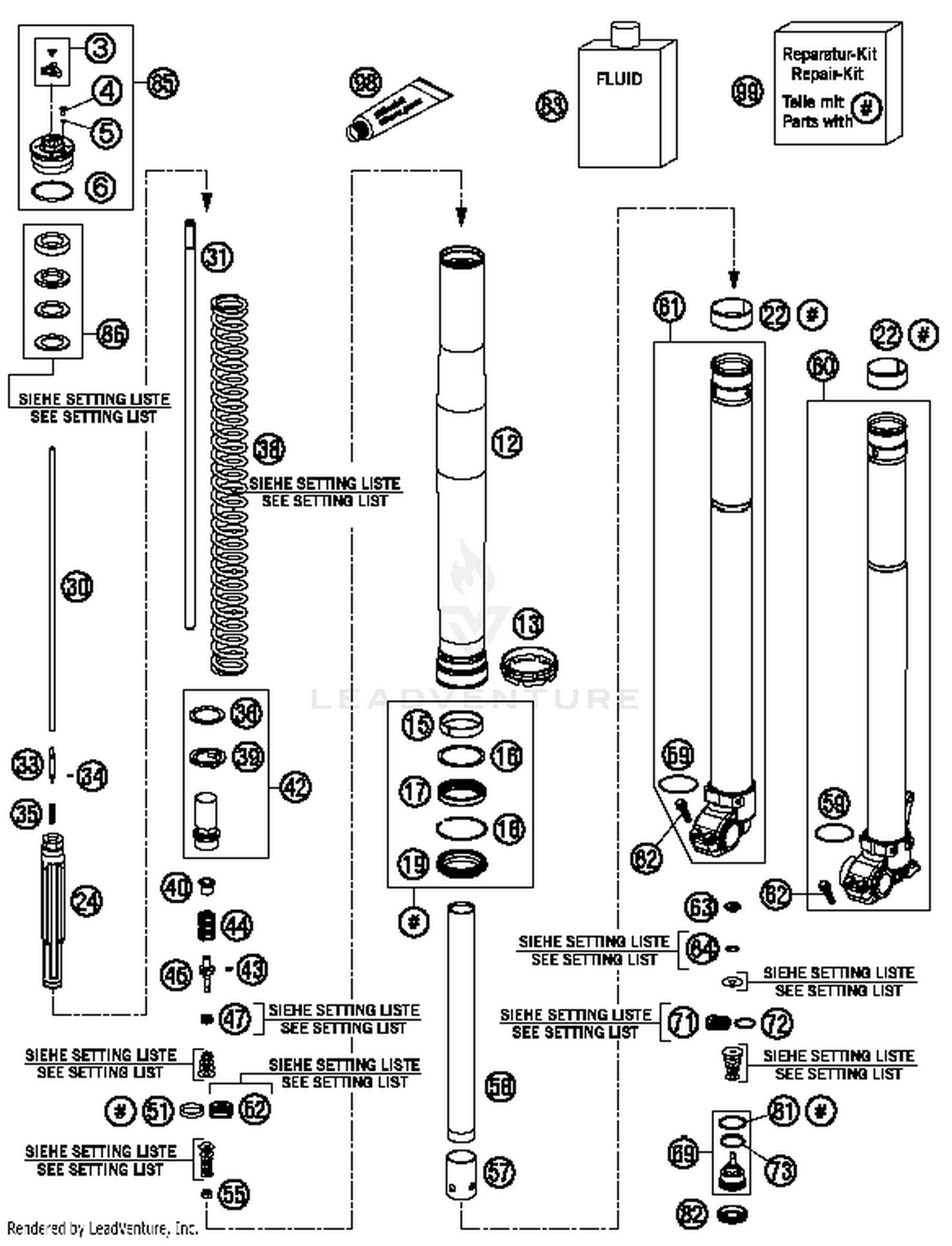 Front Fork, Disassembled
