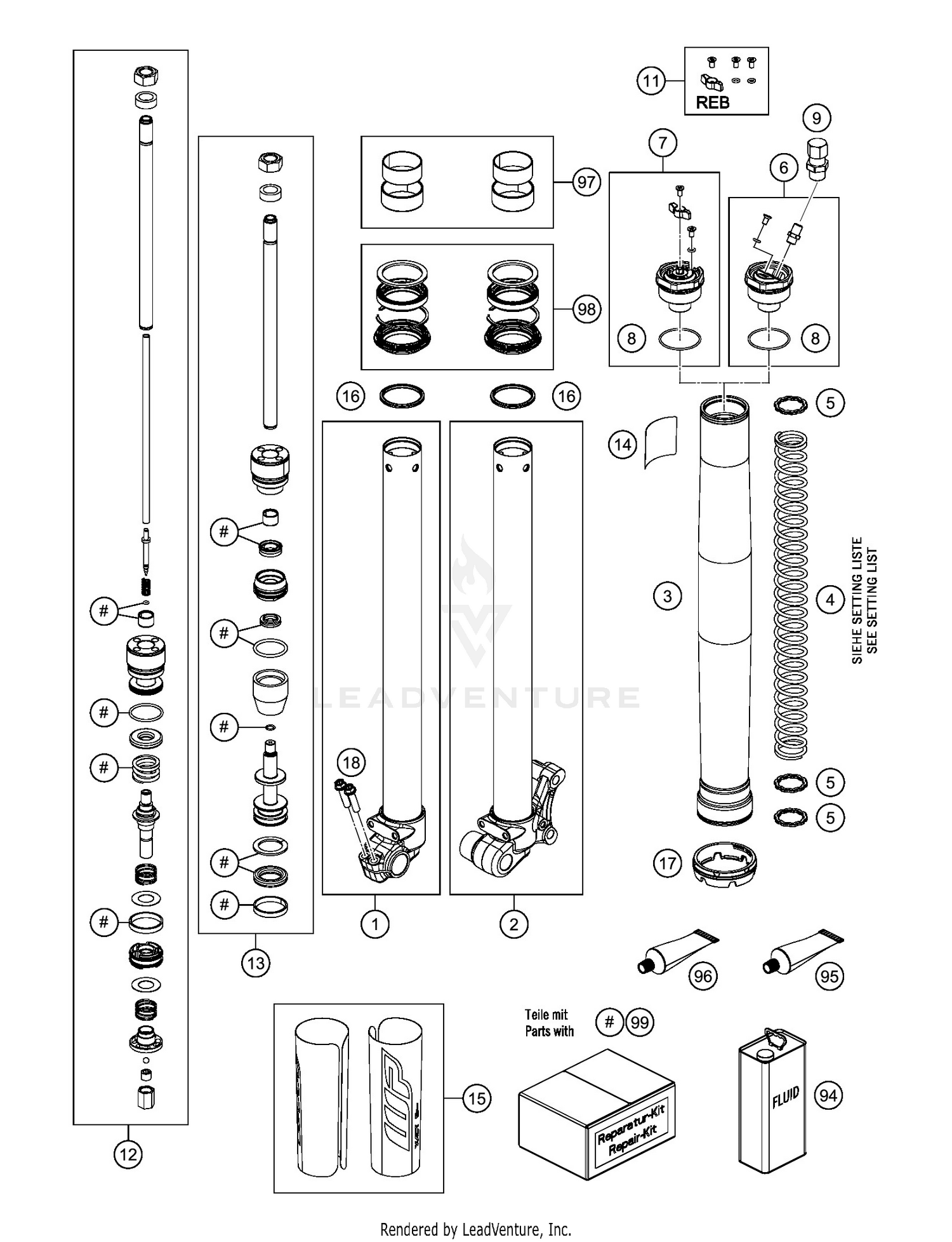FRONT FORK DISASSEMBLED