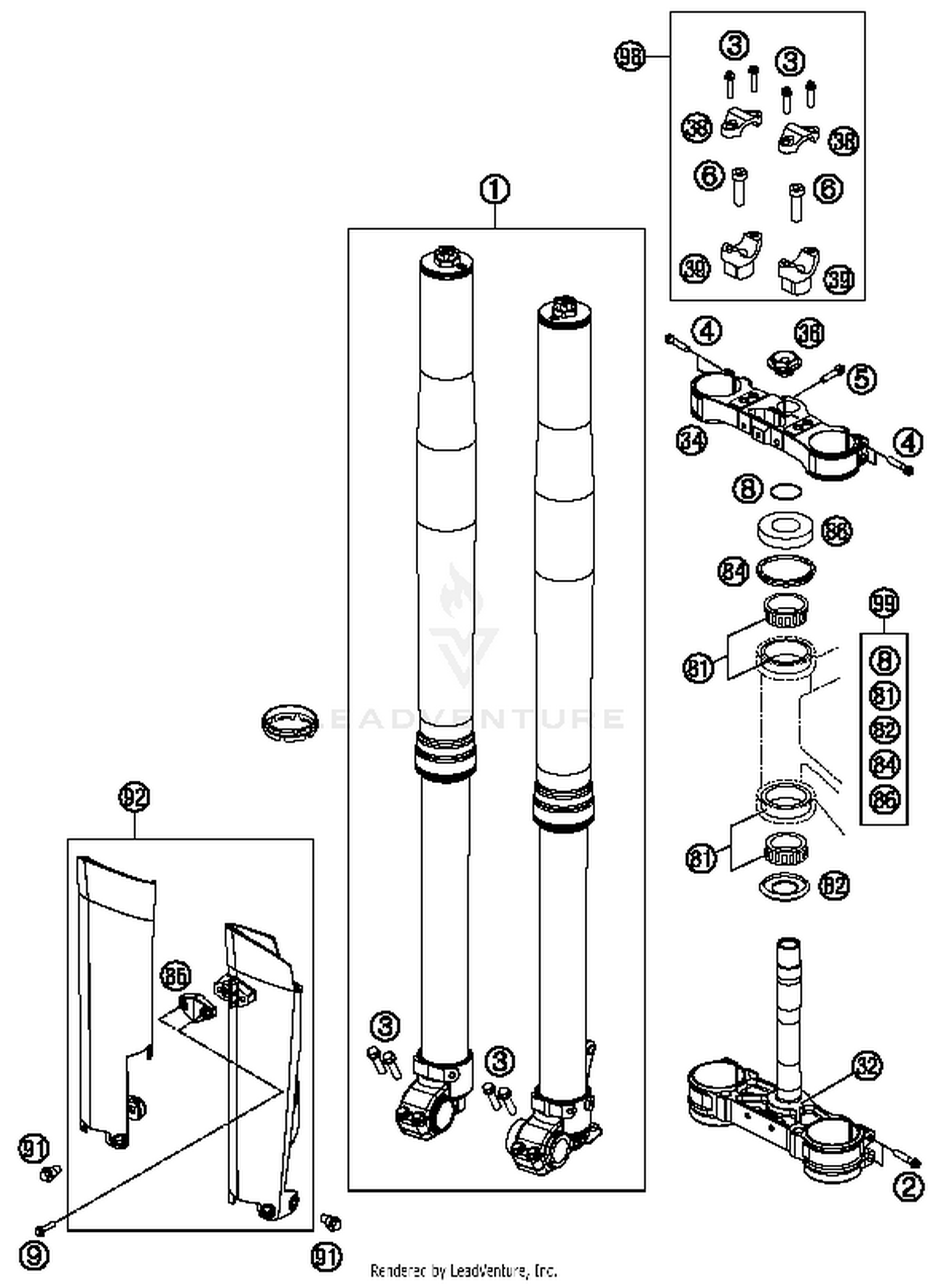 Front Fork, Triple Clamp