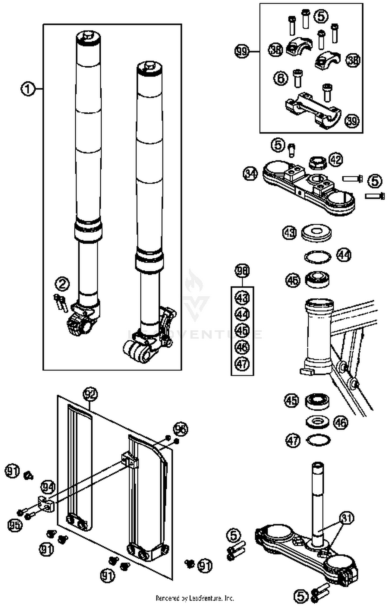 Front Fork, Triple Clamp