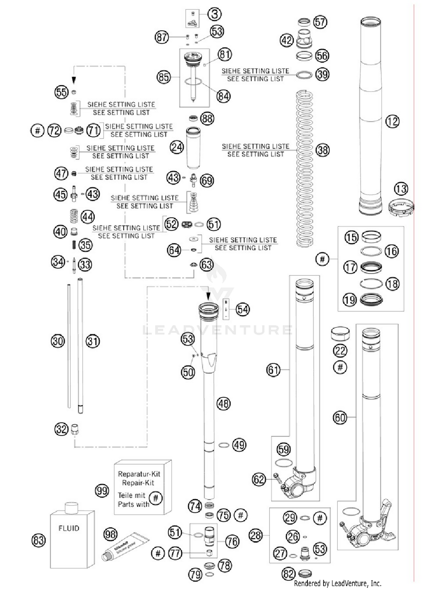Front Fork, Disassembled