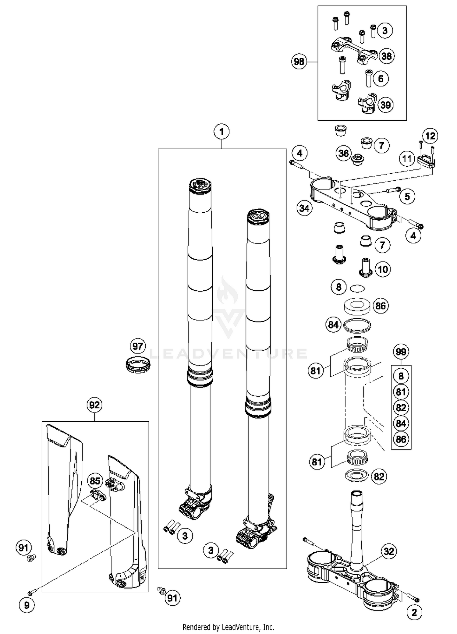 Front Fork, Triple Clamp