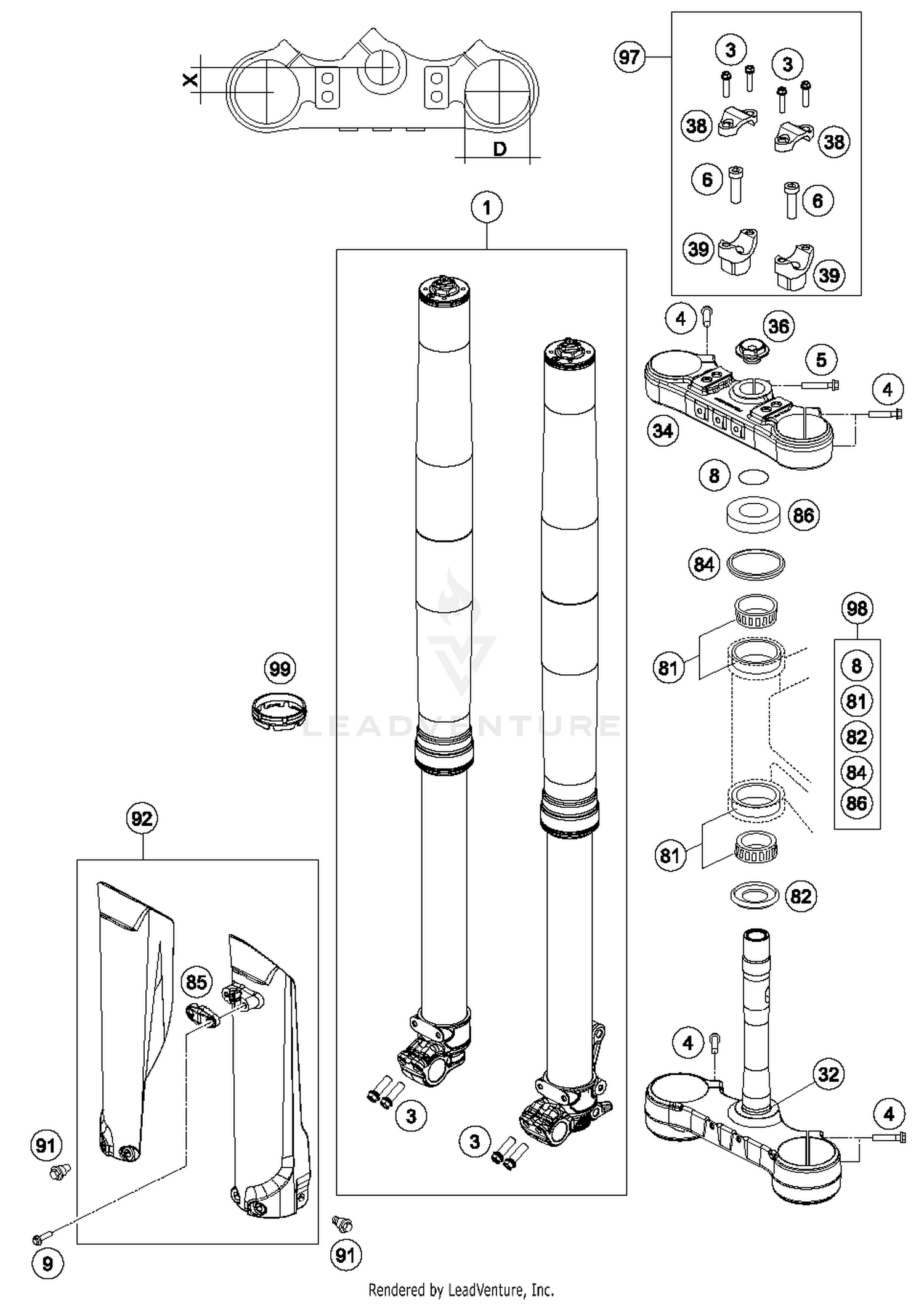 Front Fork, Triple Clamp