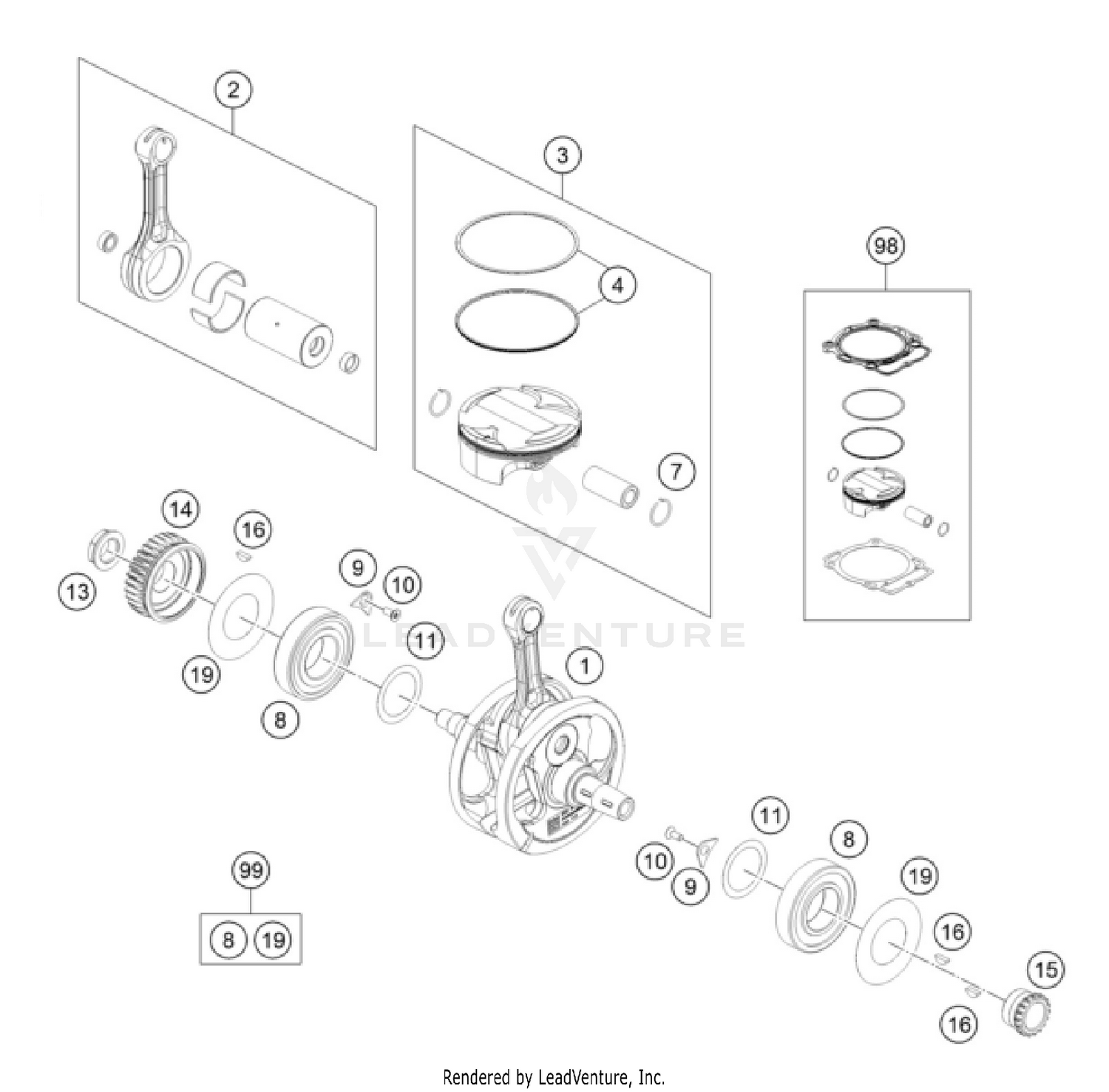 CRANKSHAFT, PISTON
