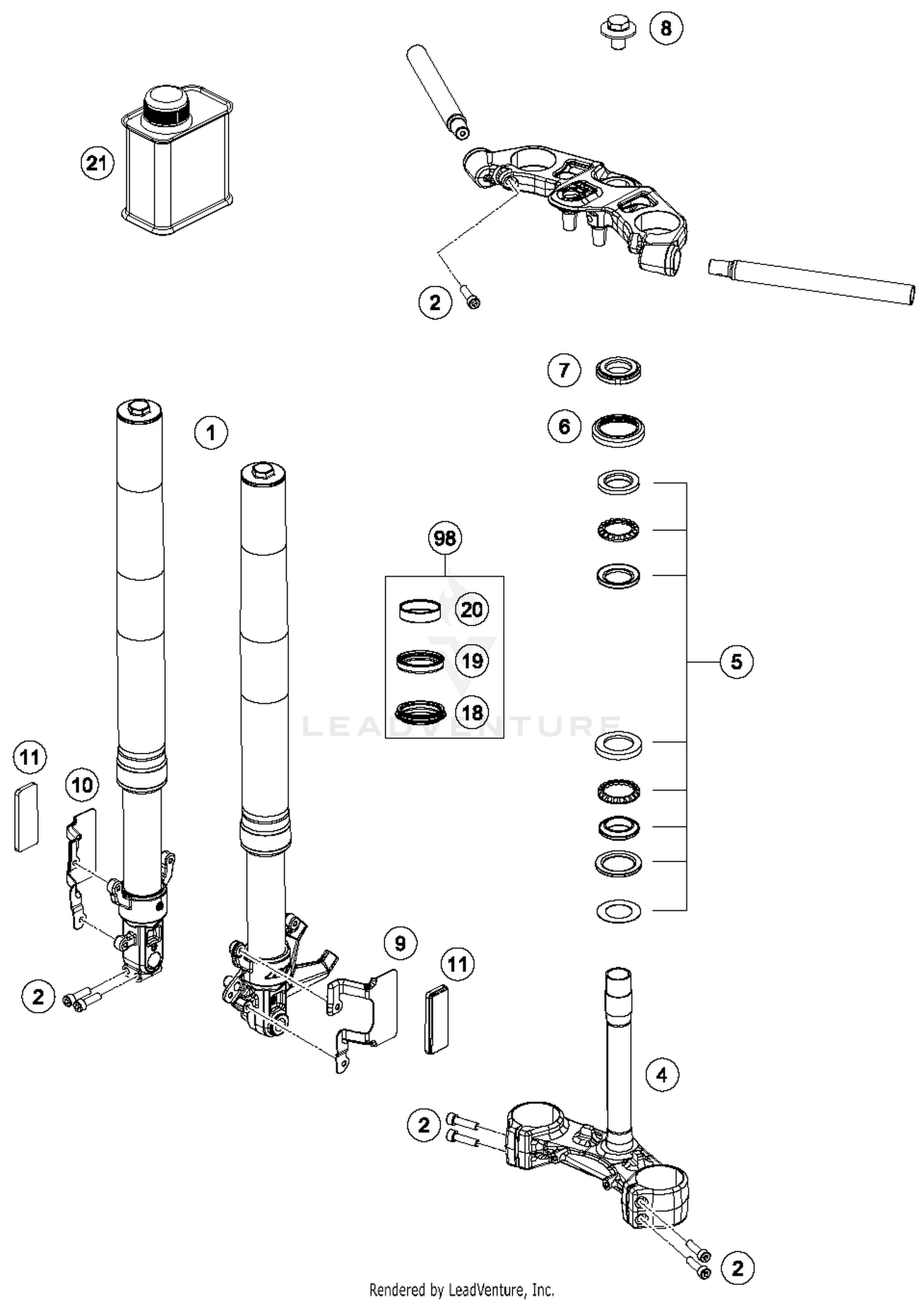 Front Fork, Triple Clamp
