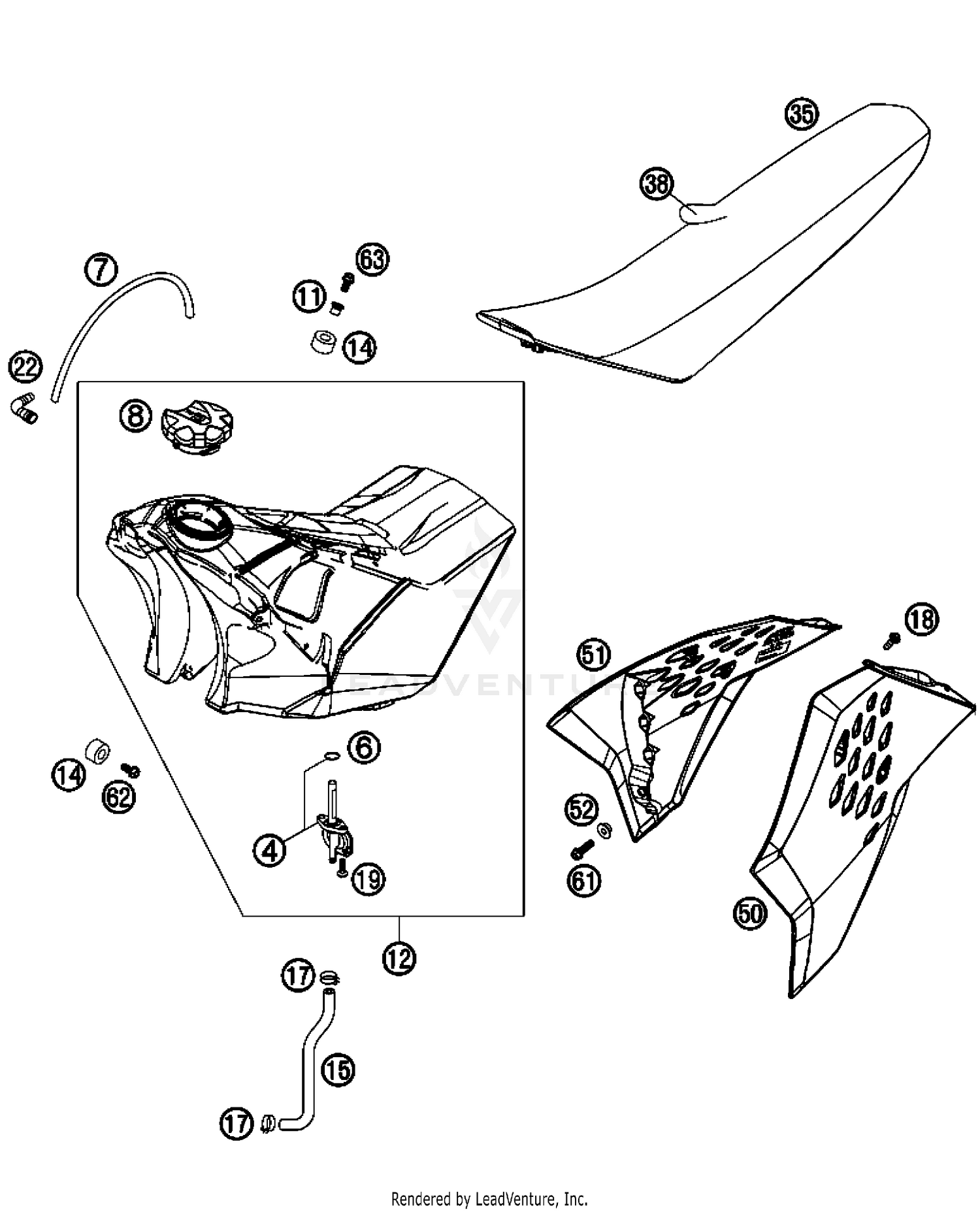 Tank, Seat, Cover