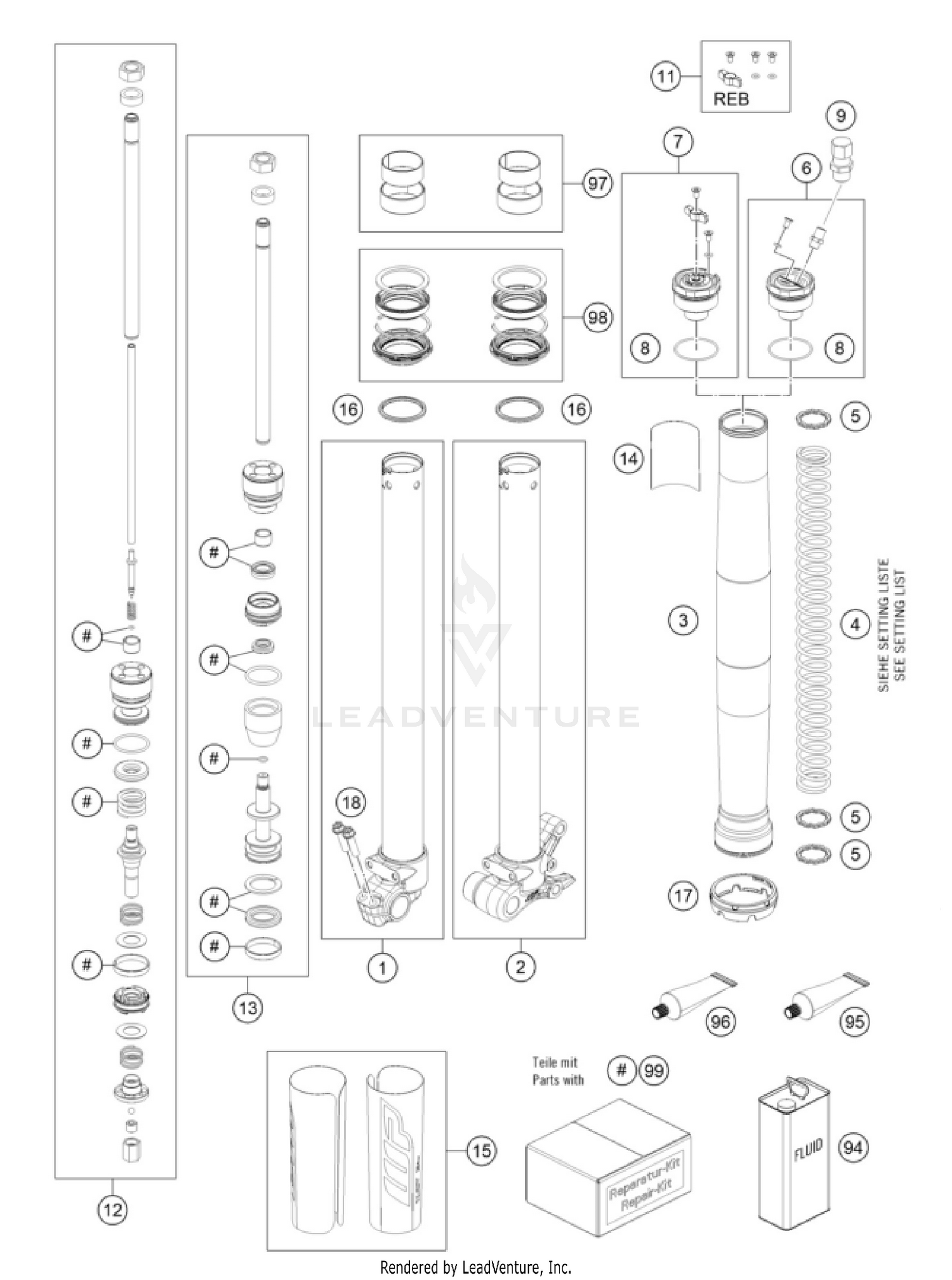 FRONT FORK DISASSEMBLED