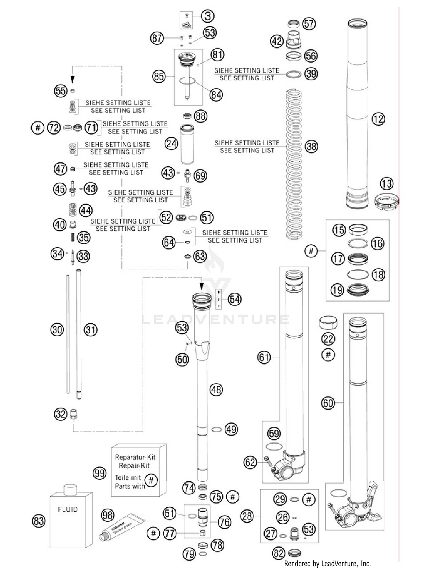 Front Fork, Disassembled