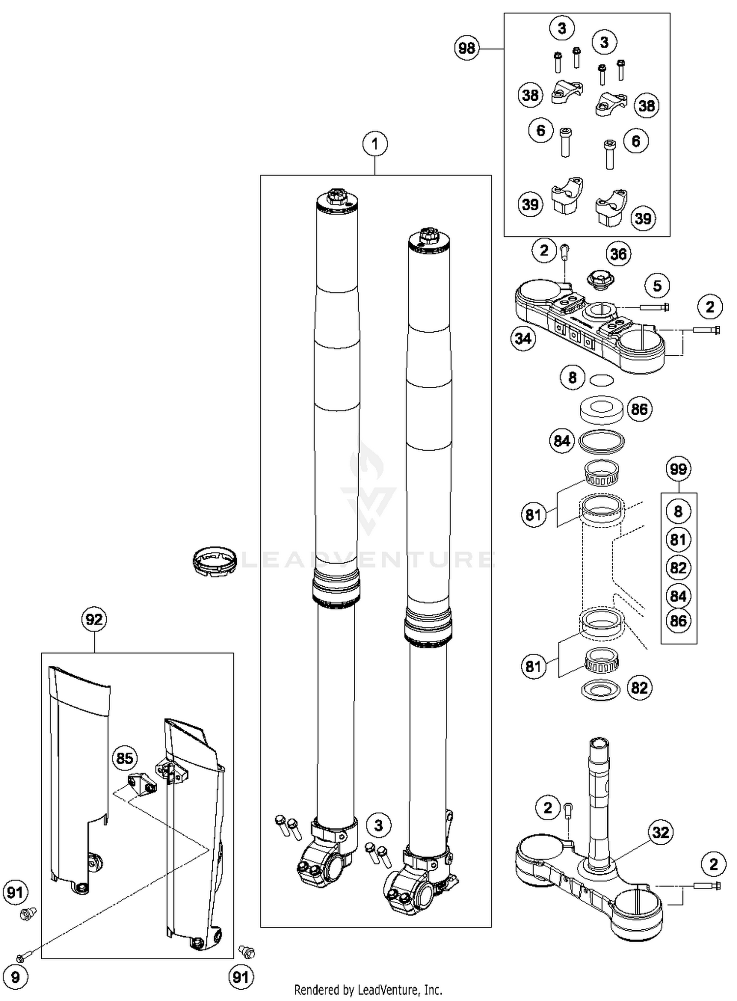 Front Fork, Triple Clamp