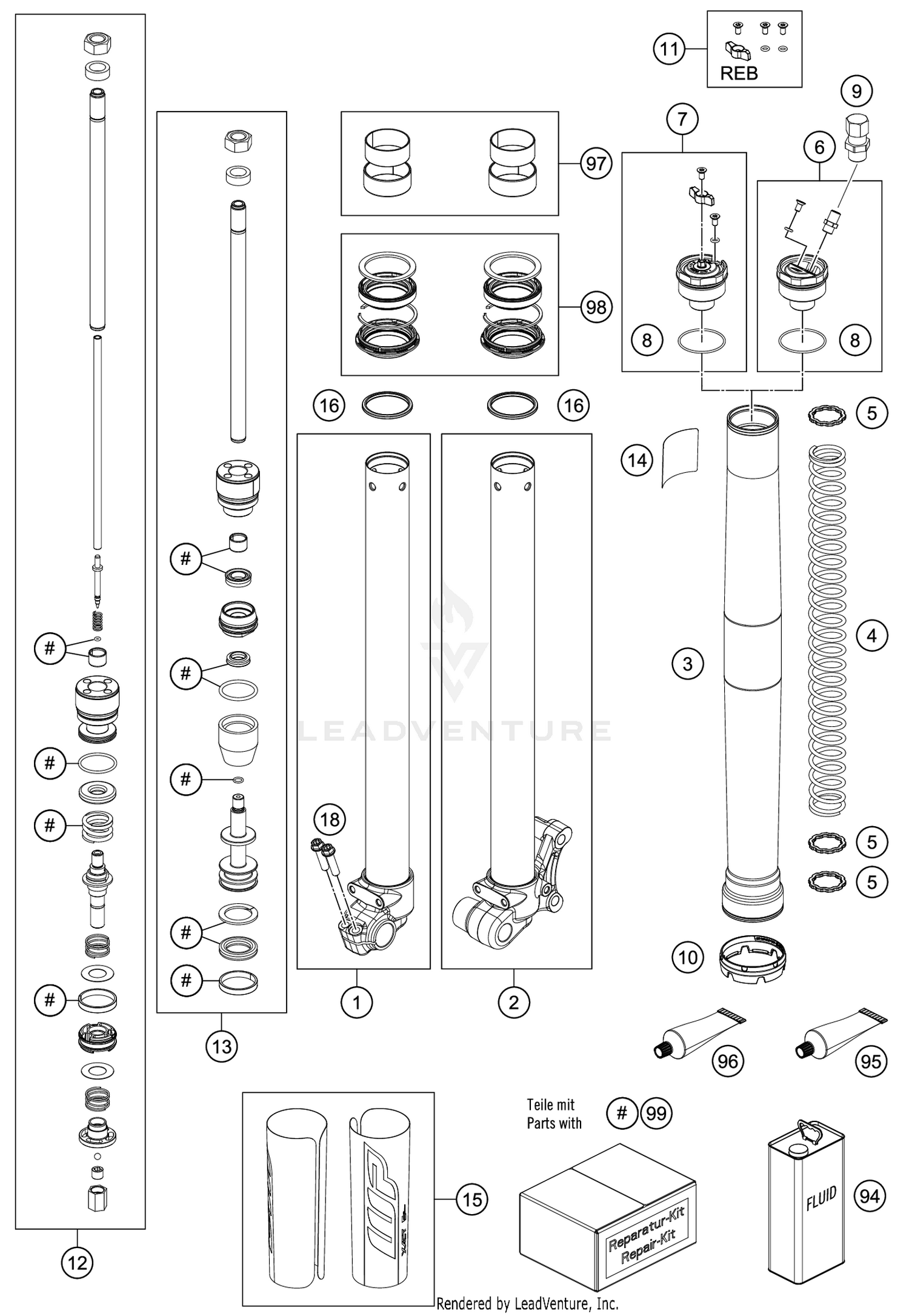 FRONT FORK DISASSEMBLED