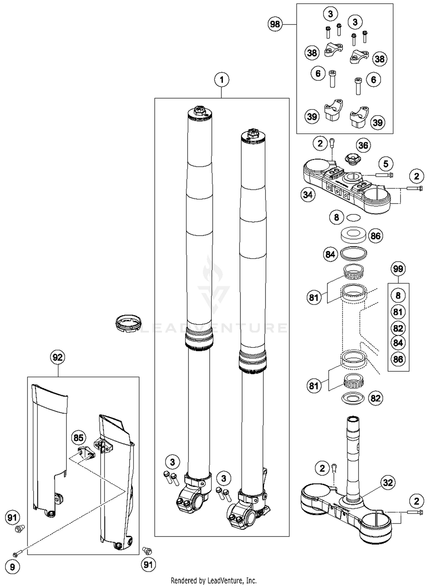 Front Fork, Triple Clamp