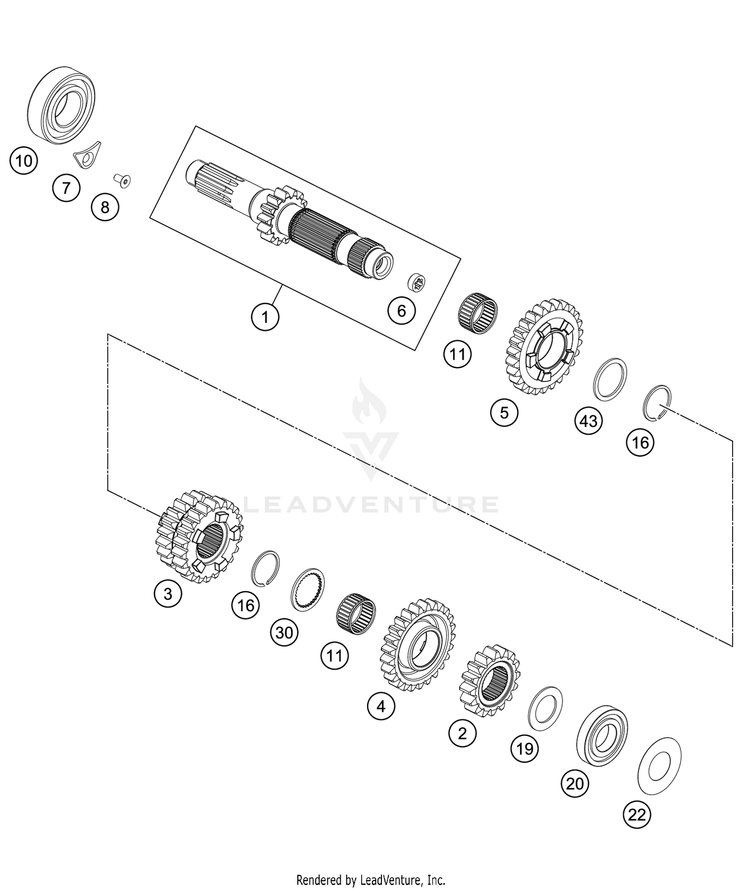 TRANSMISSION I - MAIN SHAFT