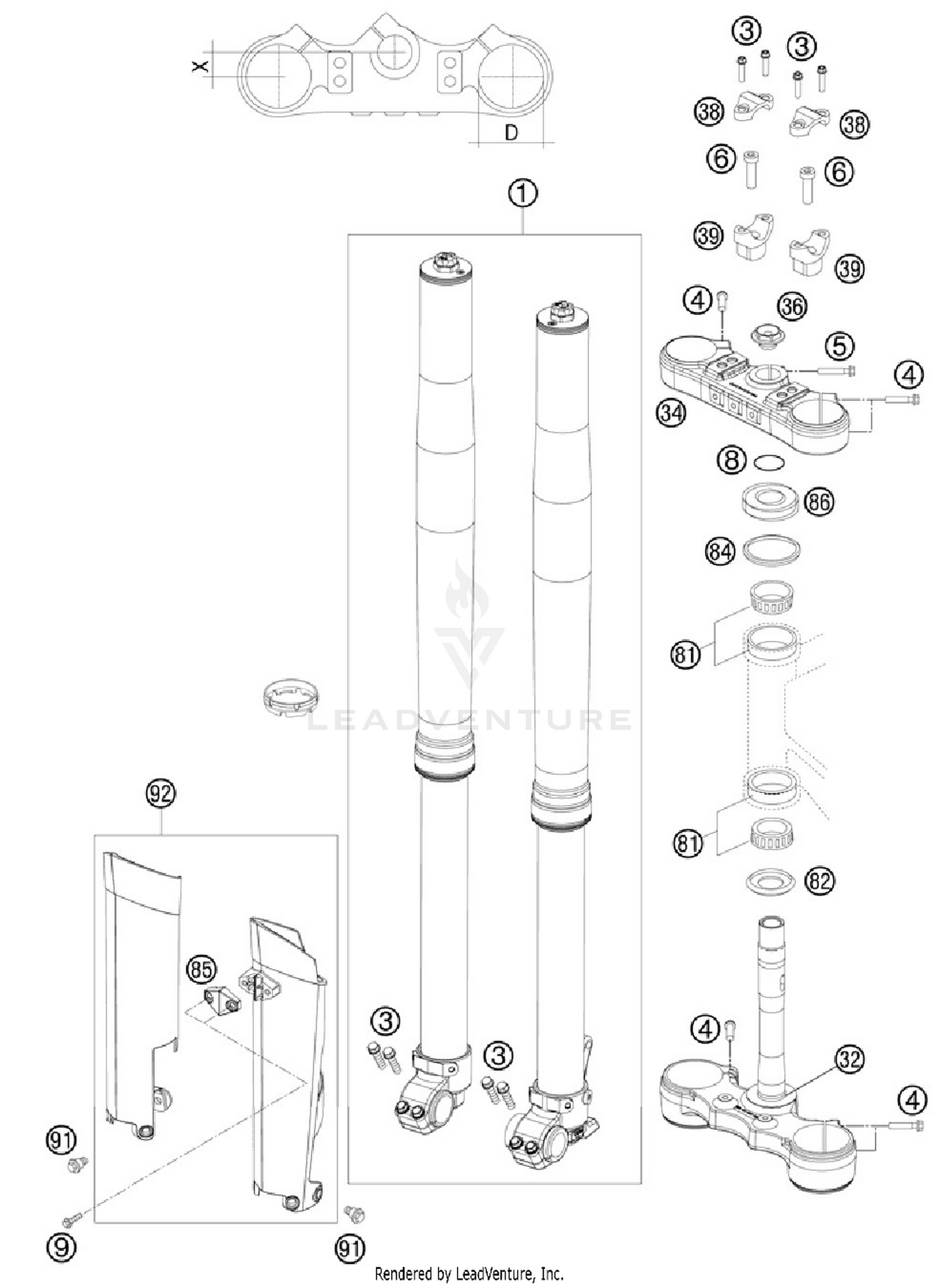 Front Fork, Triple Clamp