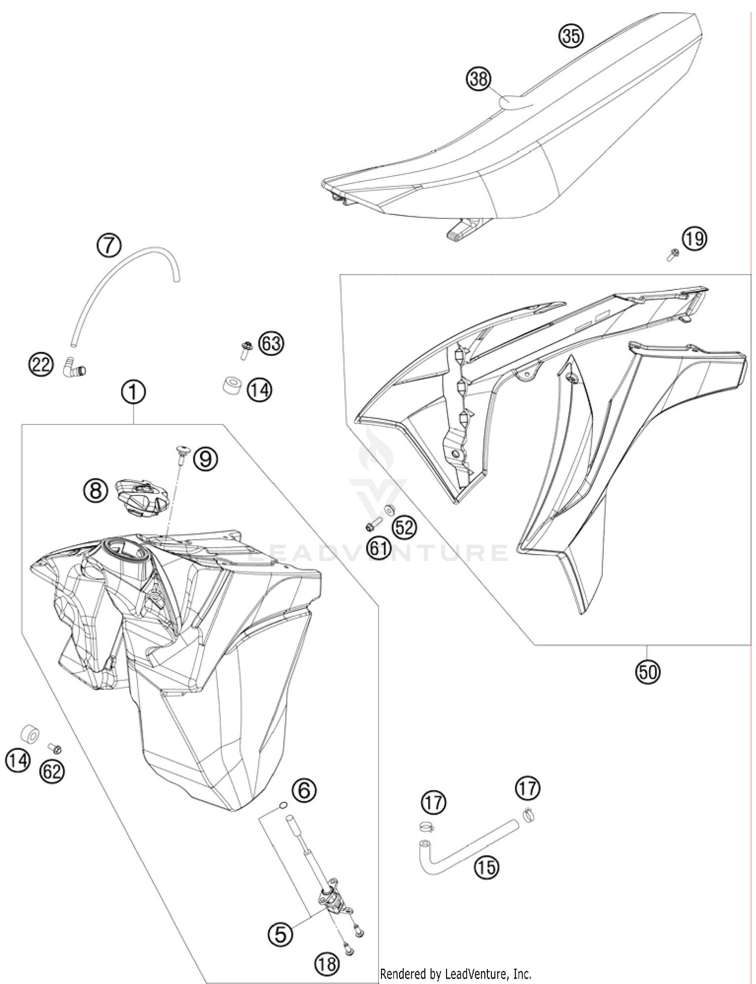Tank, Seat, Cover
