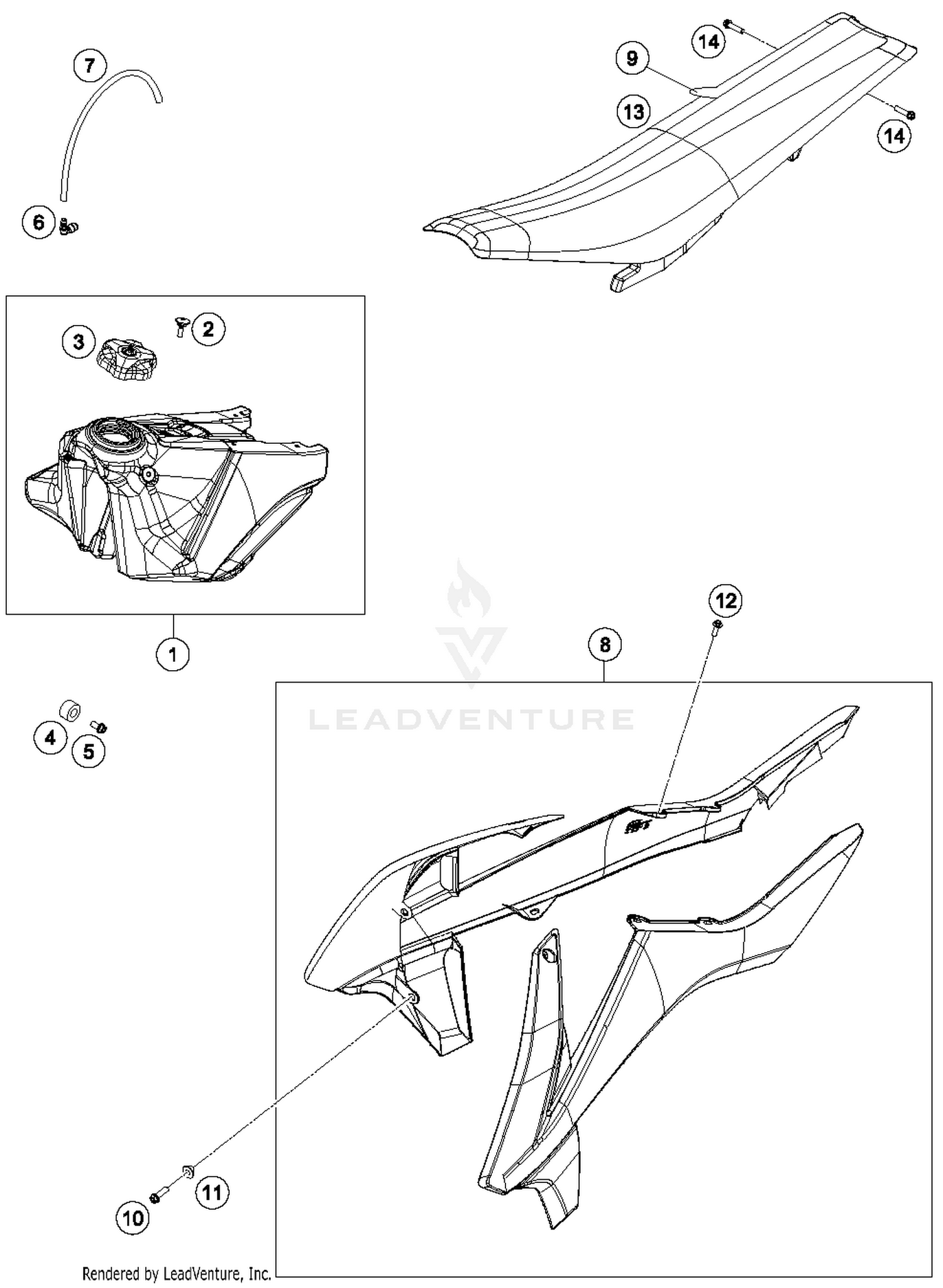 Tank, Seat, Cover