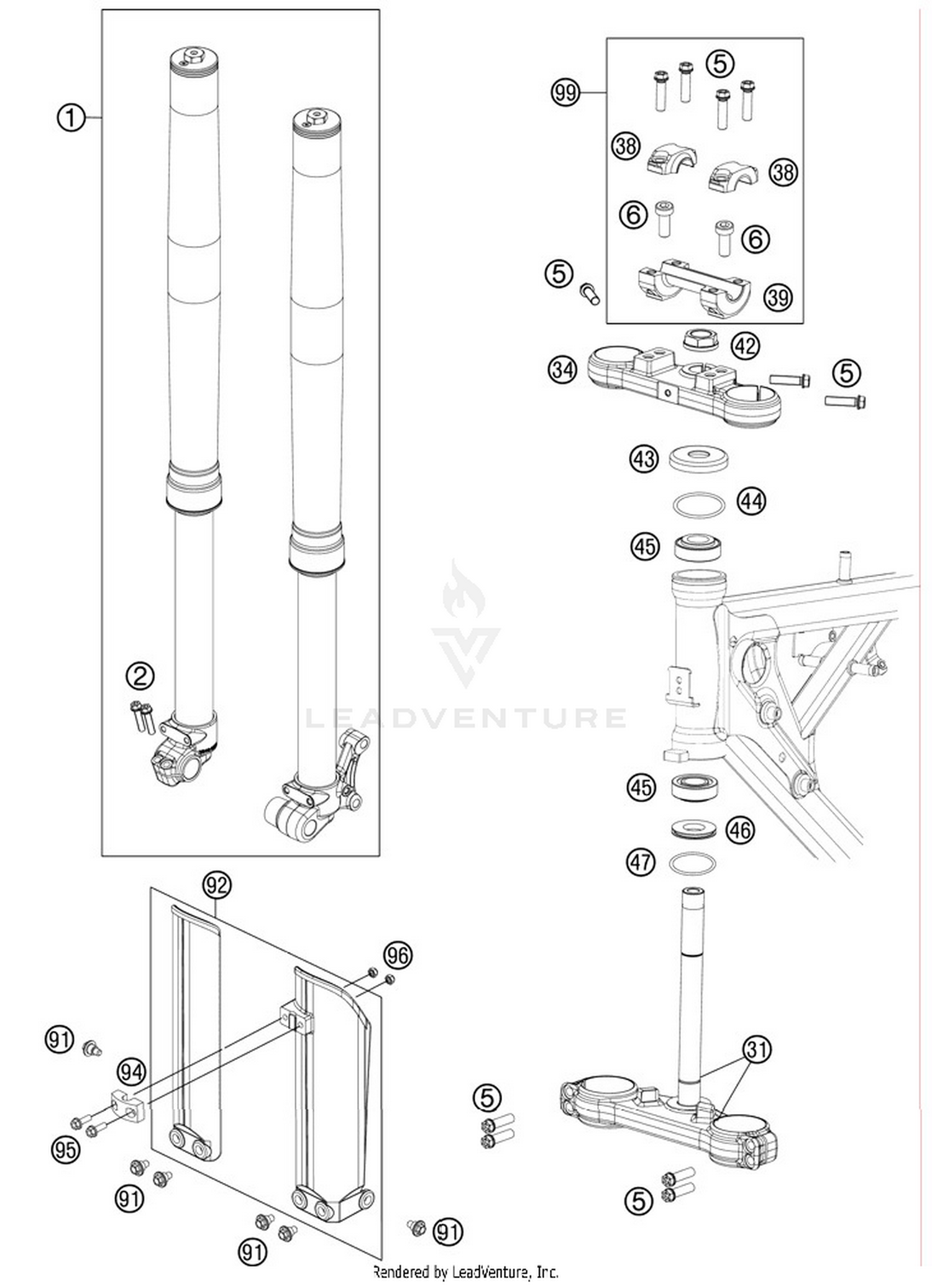 Front Fork, Triple Clamp