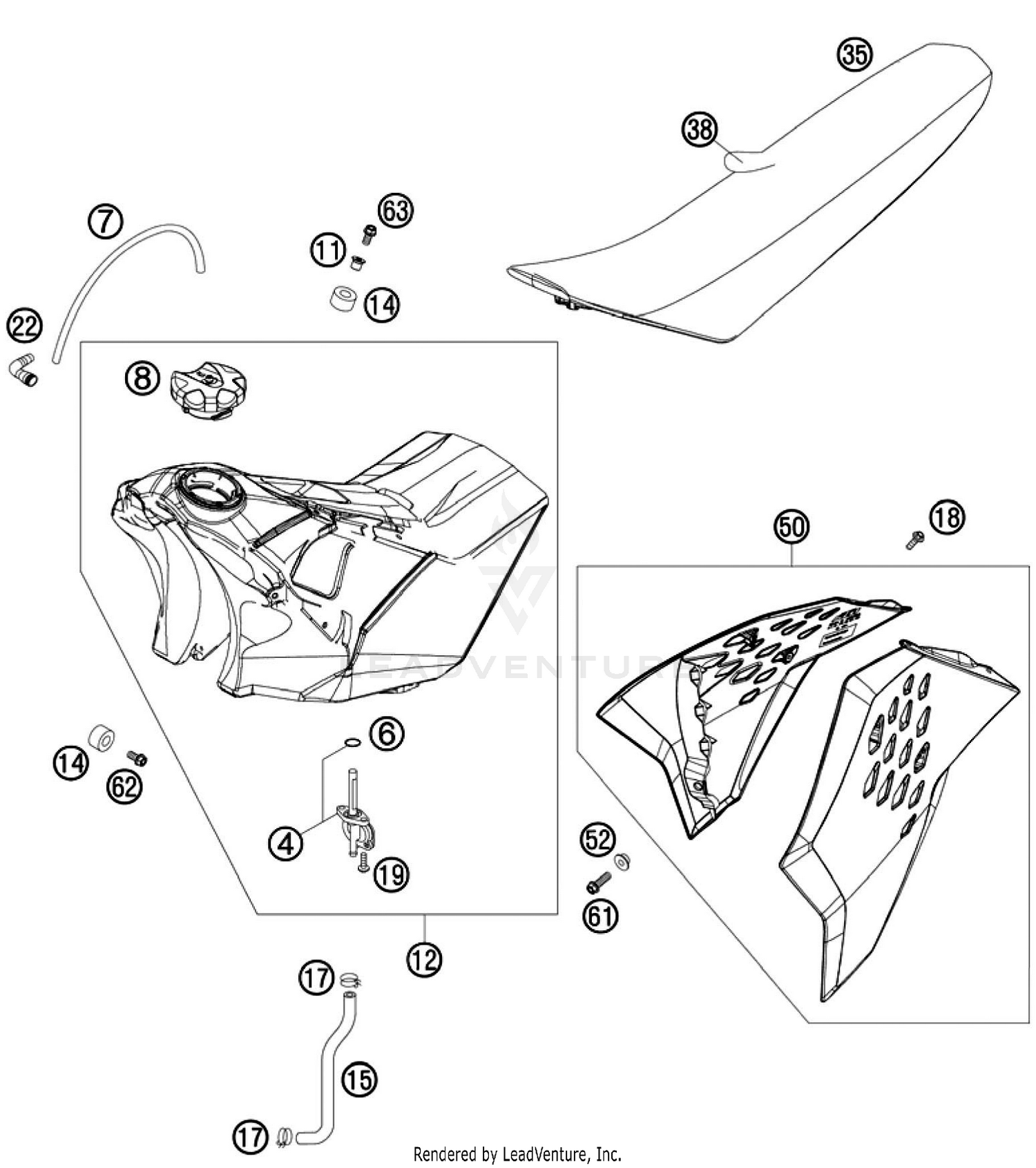 Tank, Seat, Cover