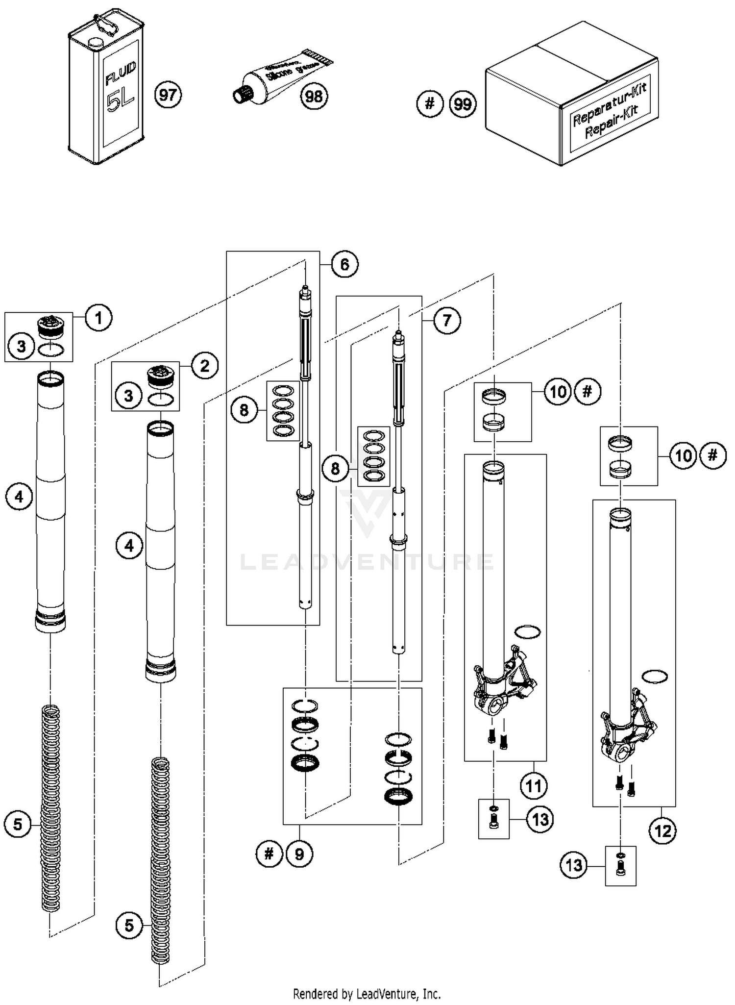 Front Fork Disassembled