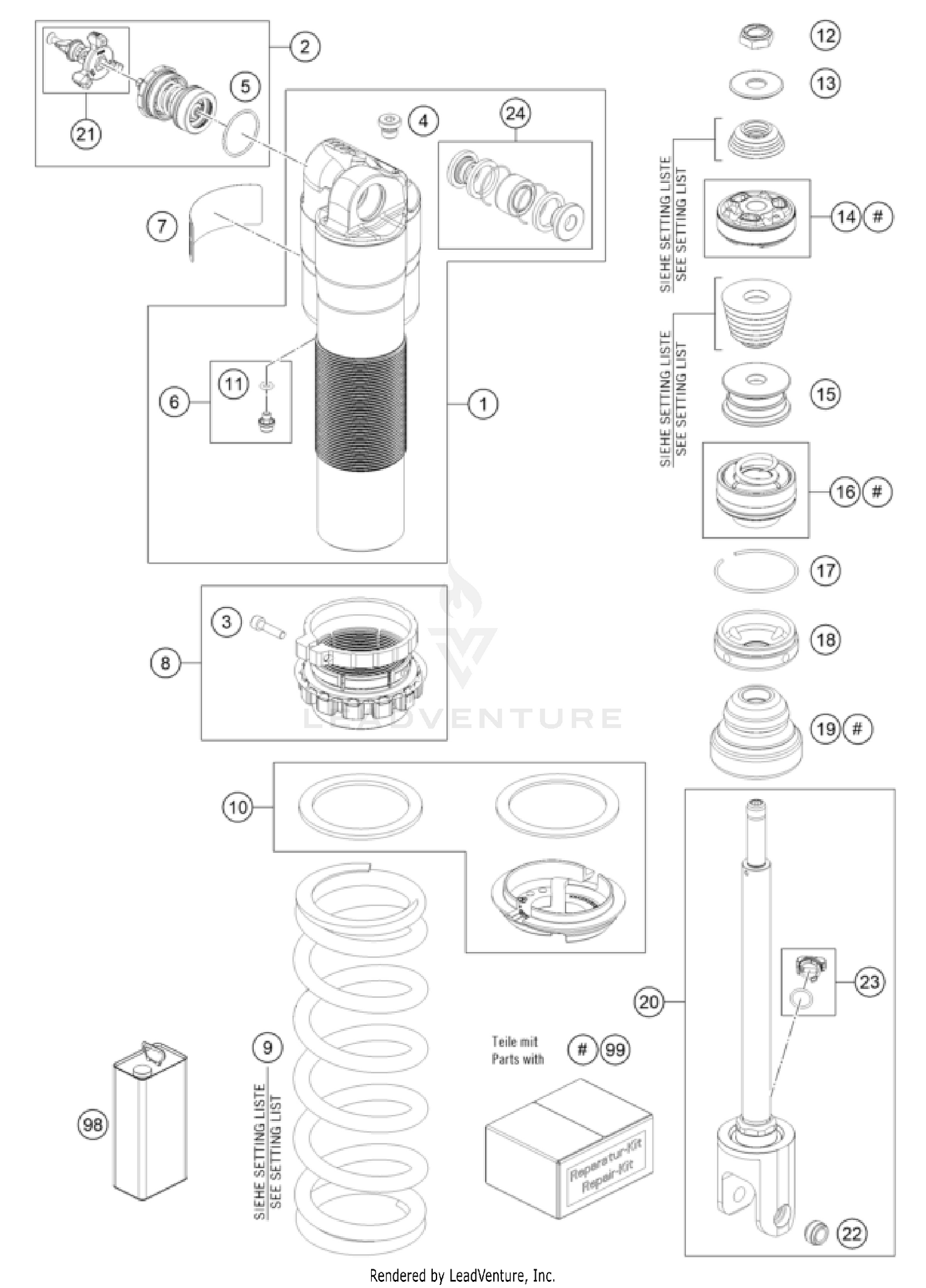 SHOCK ABSORBER DISASSEMBLED