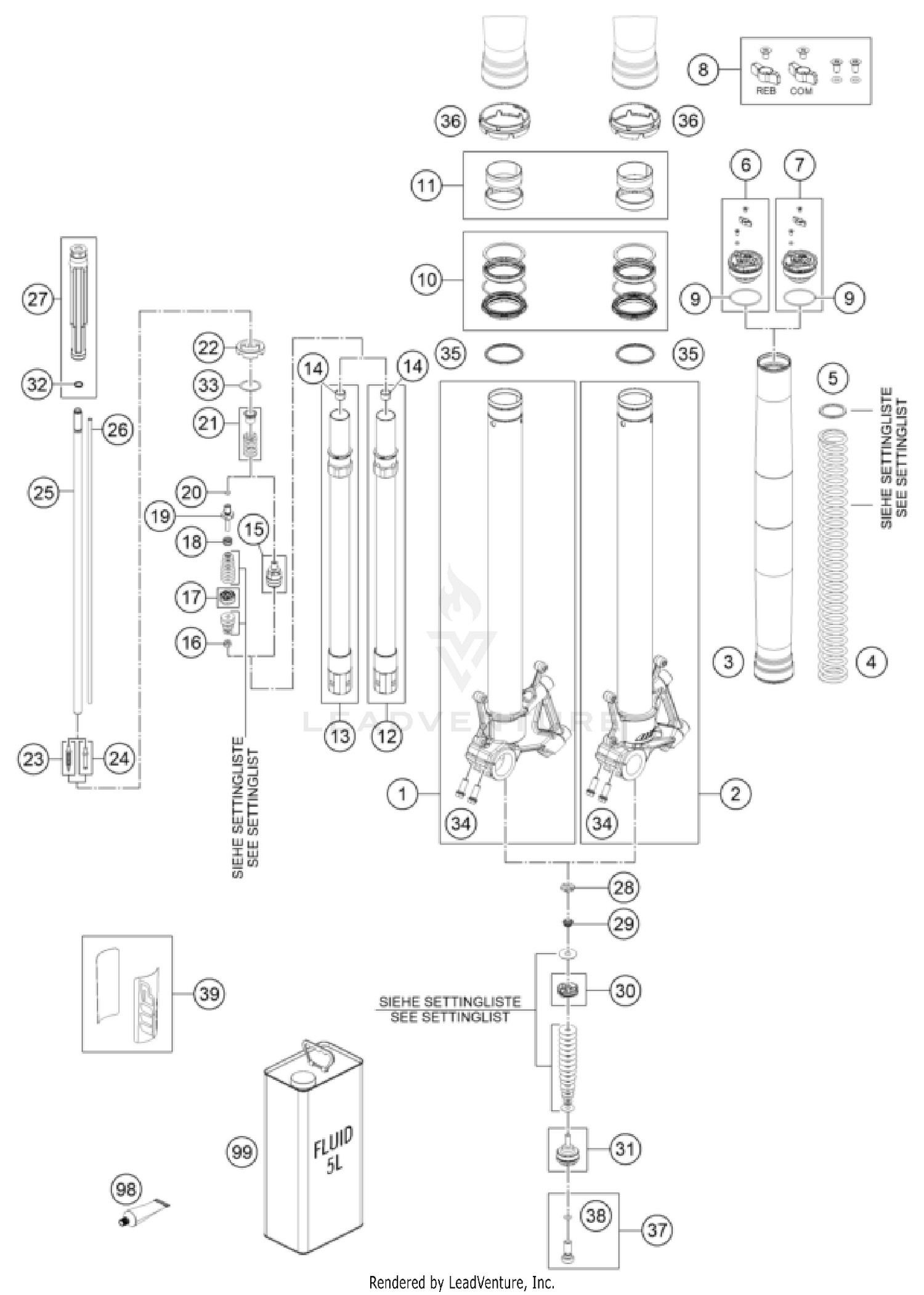 FRONT FORK DISASSEMBLED