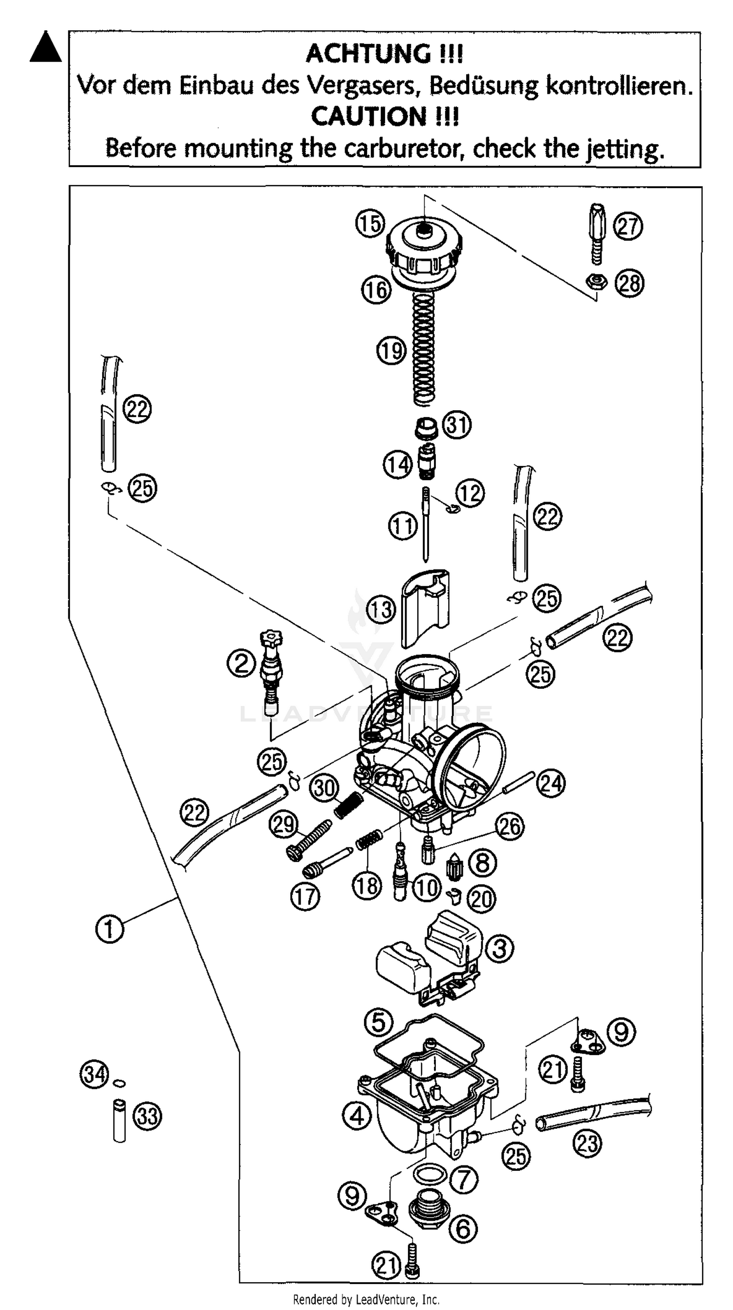 Carburetor Keihin PWK 38 AG