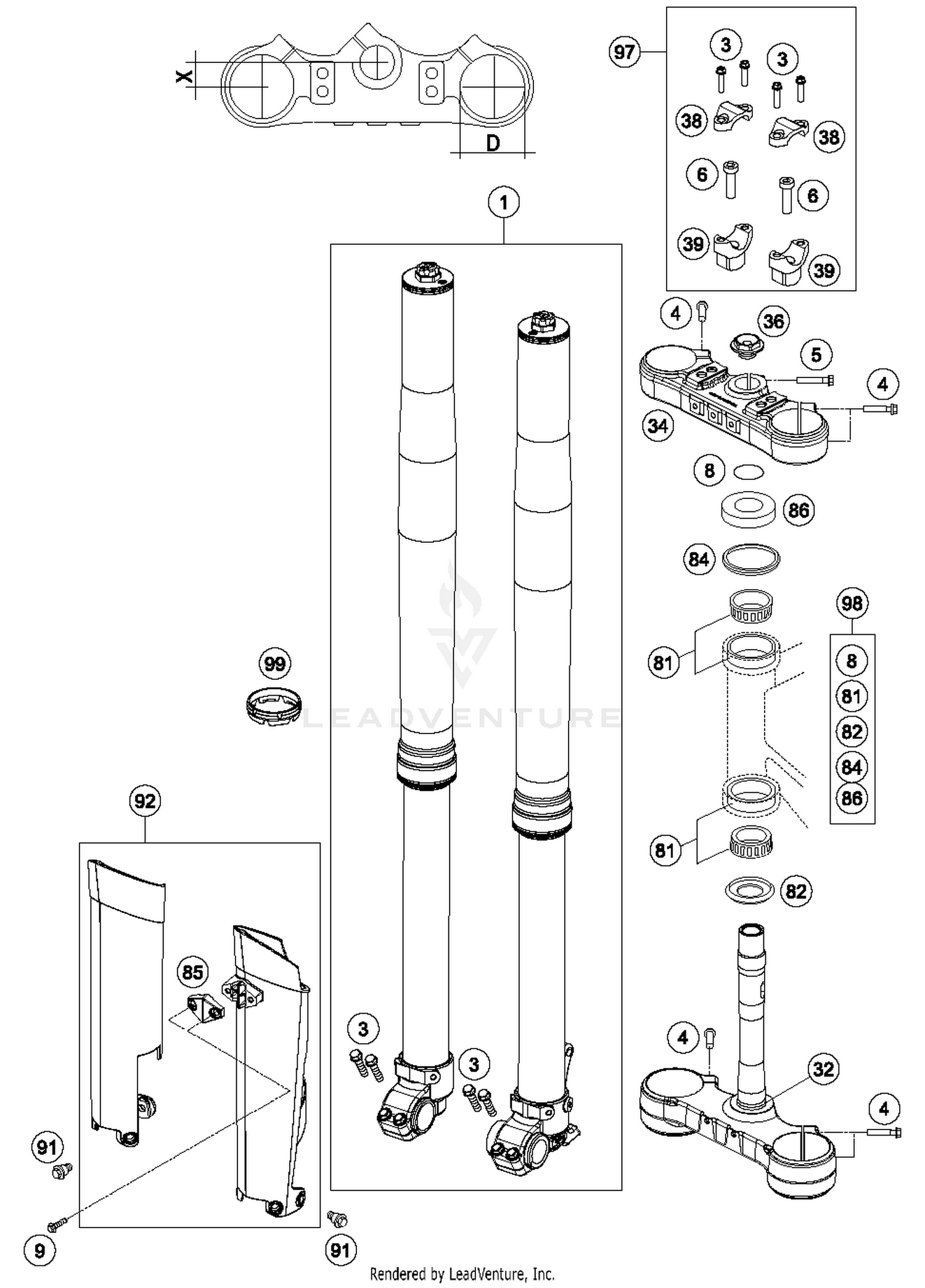 Front Fork, Triple Clamp