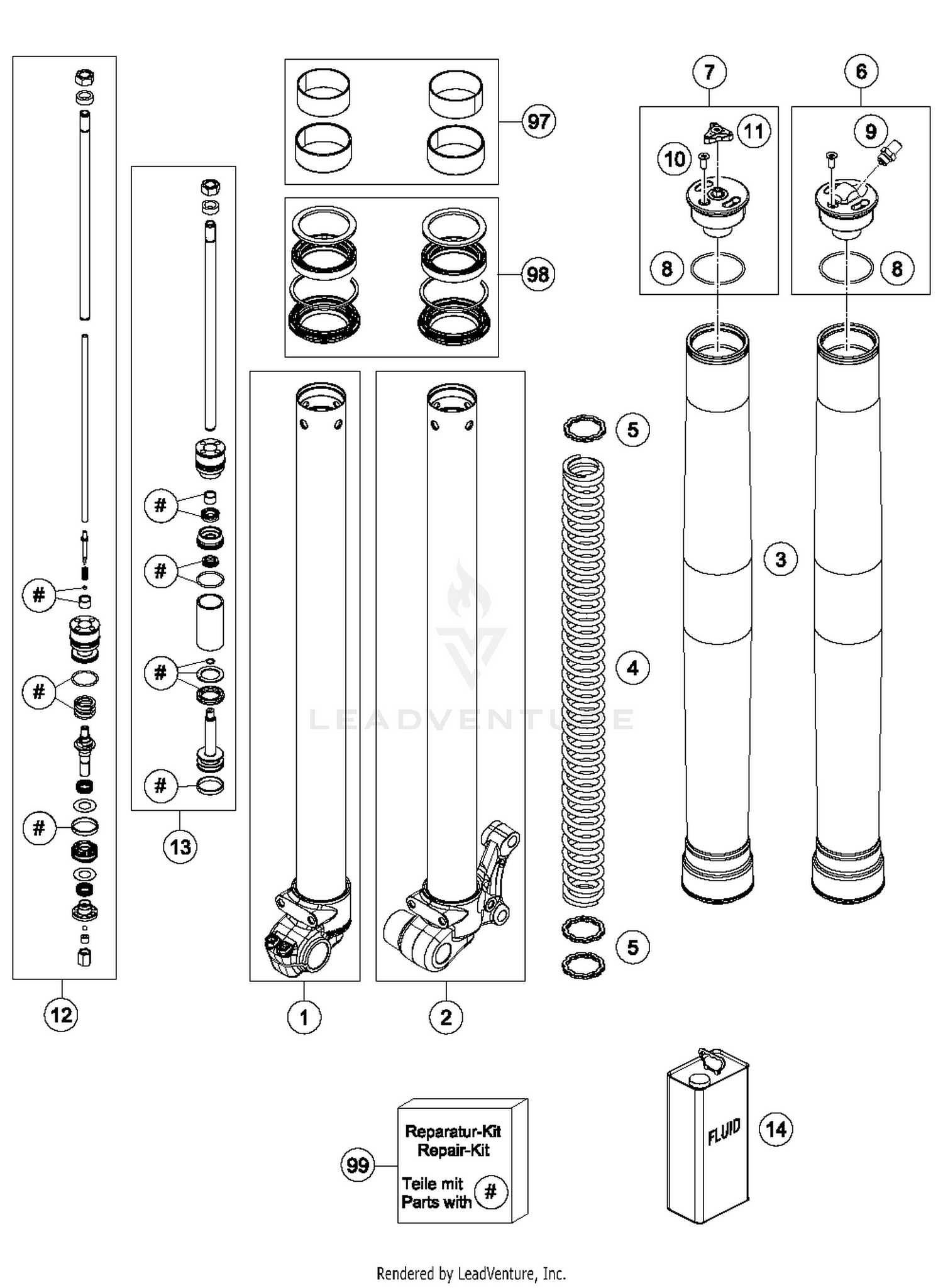 Front Fork Disassembled