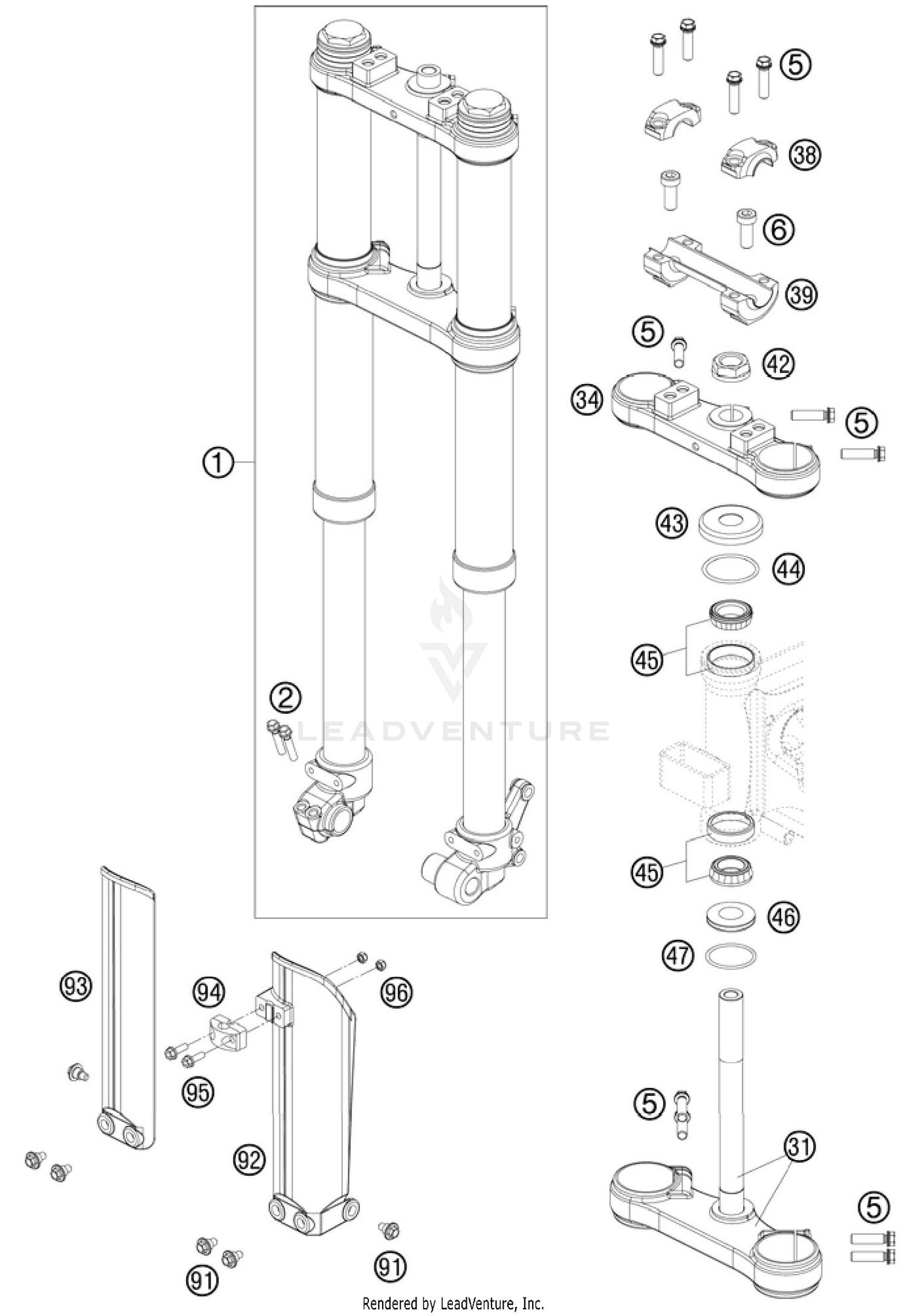 Front Fork, Triple Clamp
