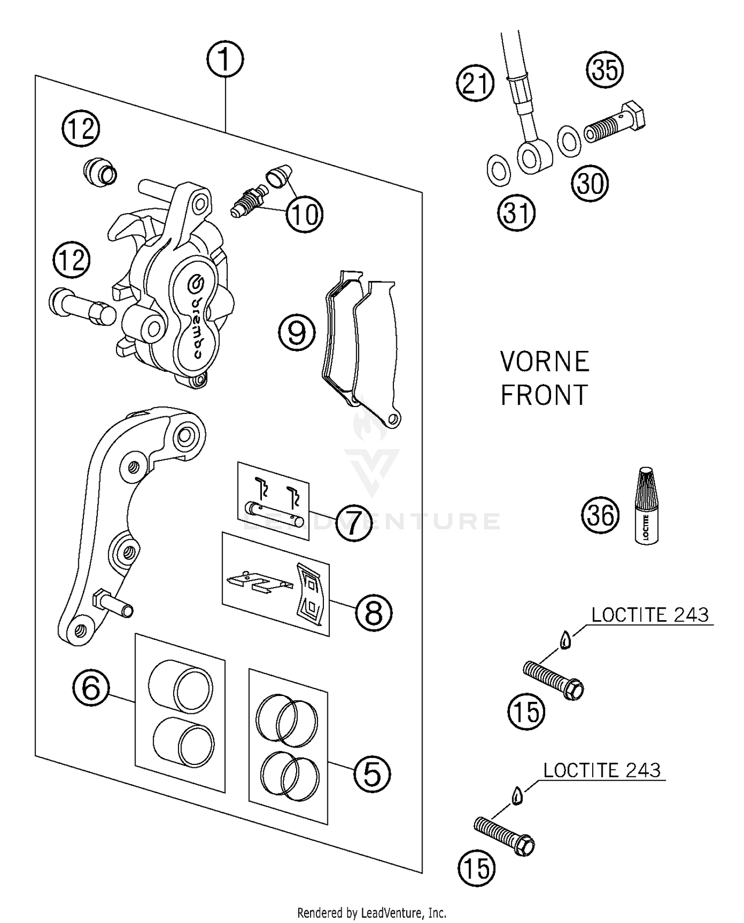 Brake Caliper Front Brembo