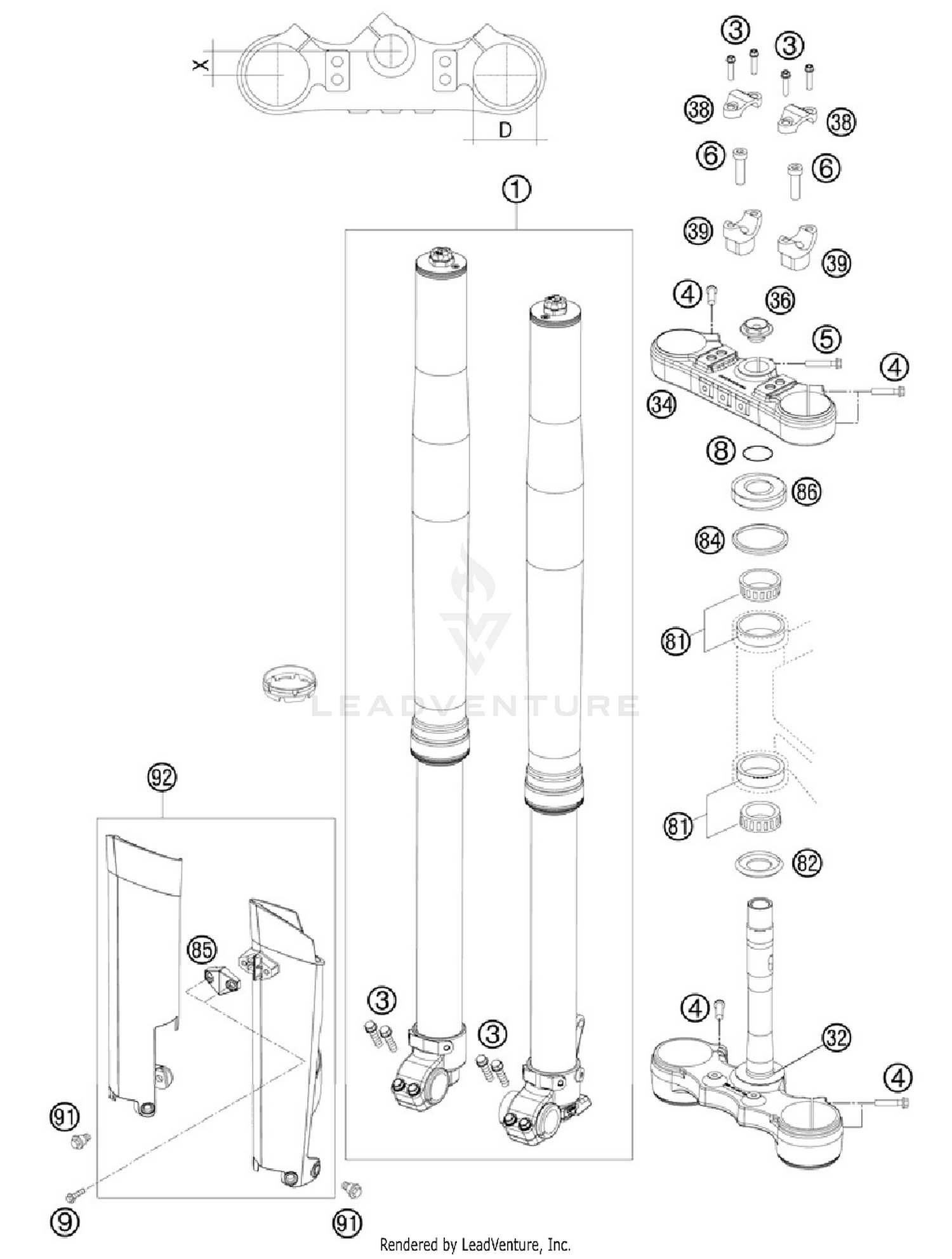 Front Fork, Triple Clamp