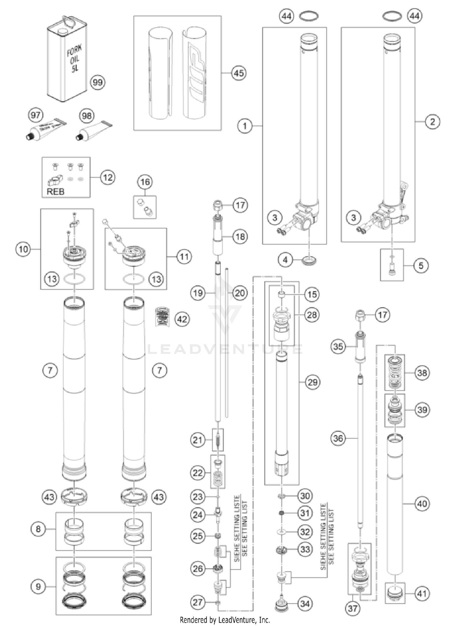 FRONT FORK DISASSEMBLED