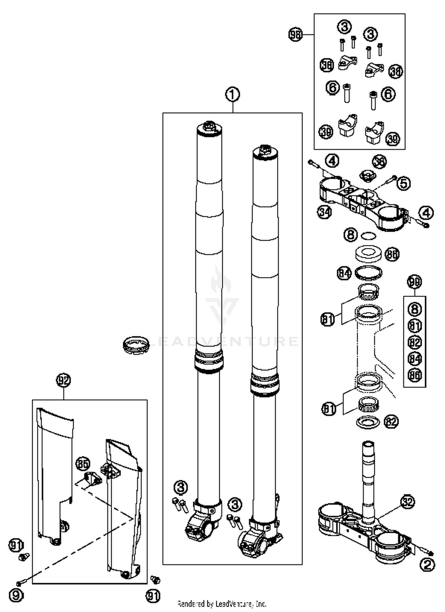 Front Fork, Triple Clamp