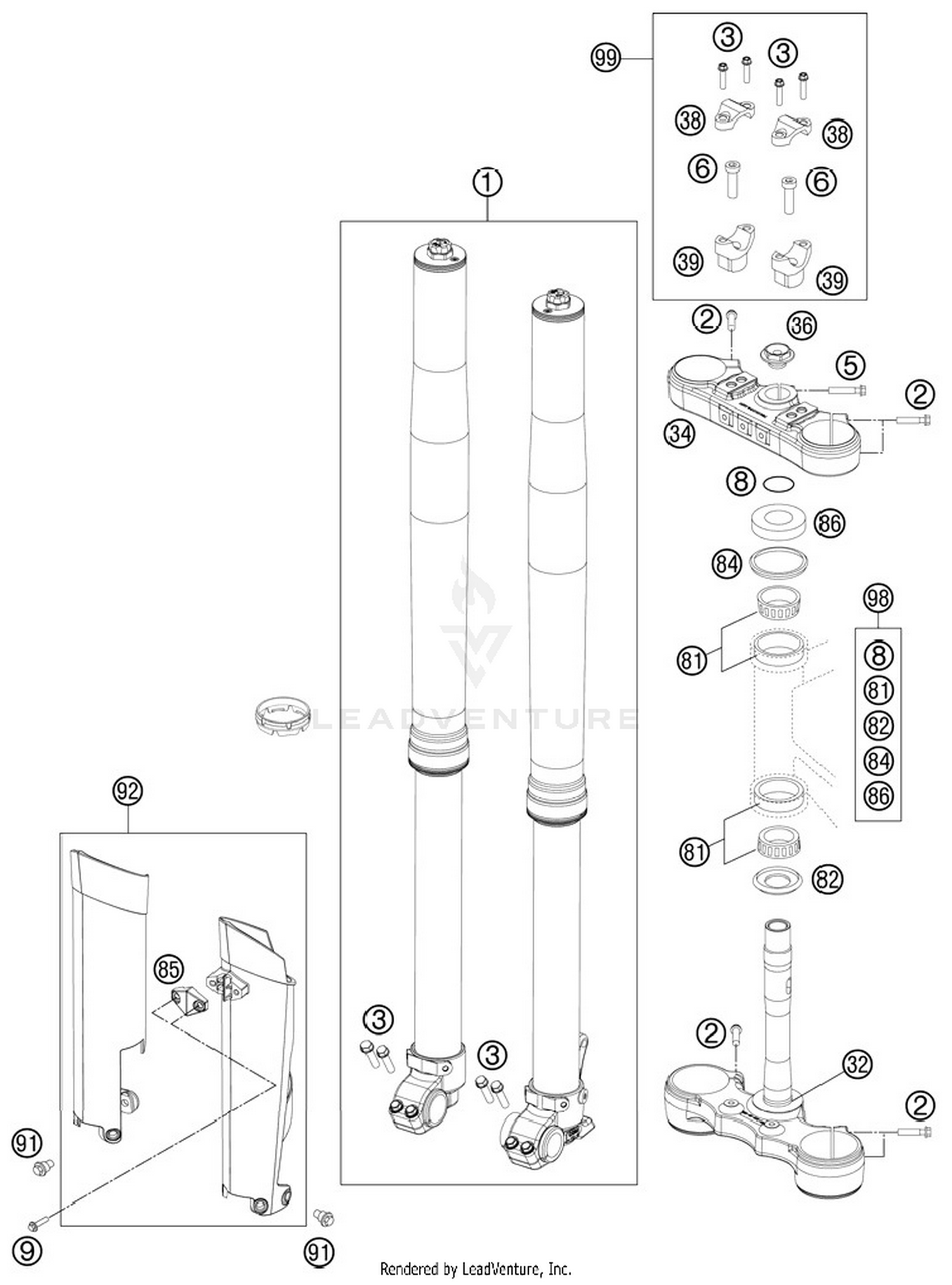Front Fork, Triple Clamp