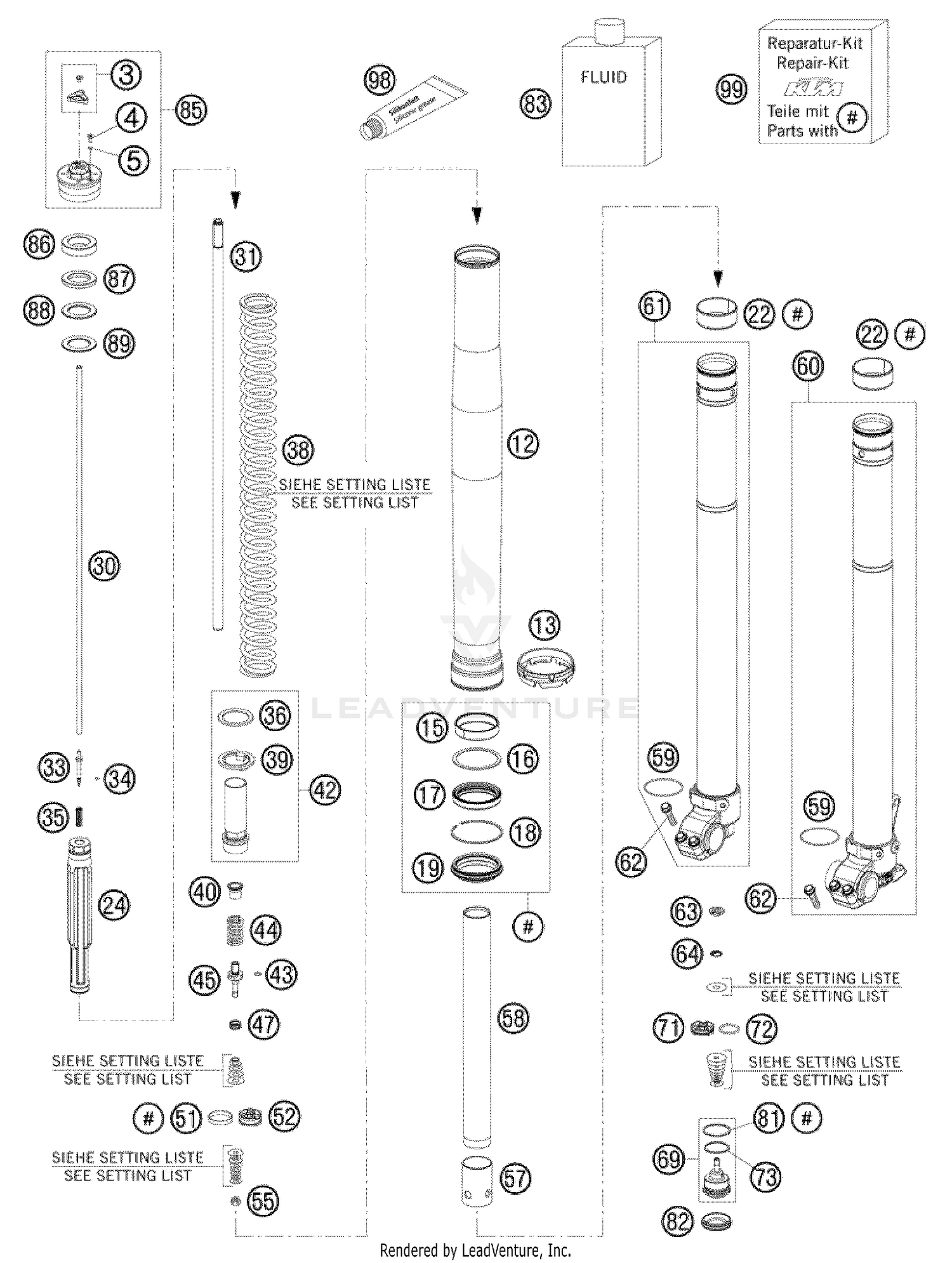 Front Fork, Disassembled