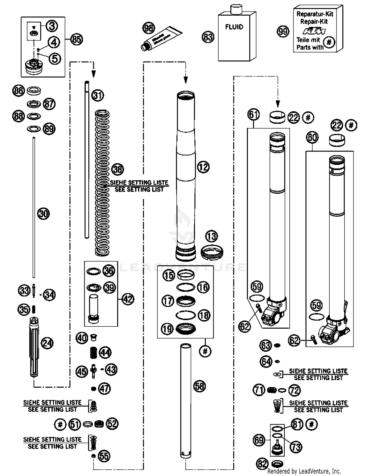 Front Fork, Disassembled