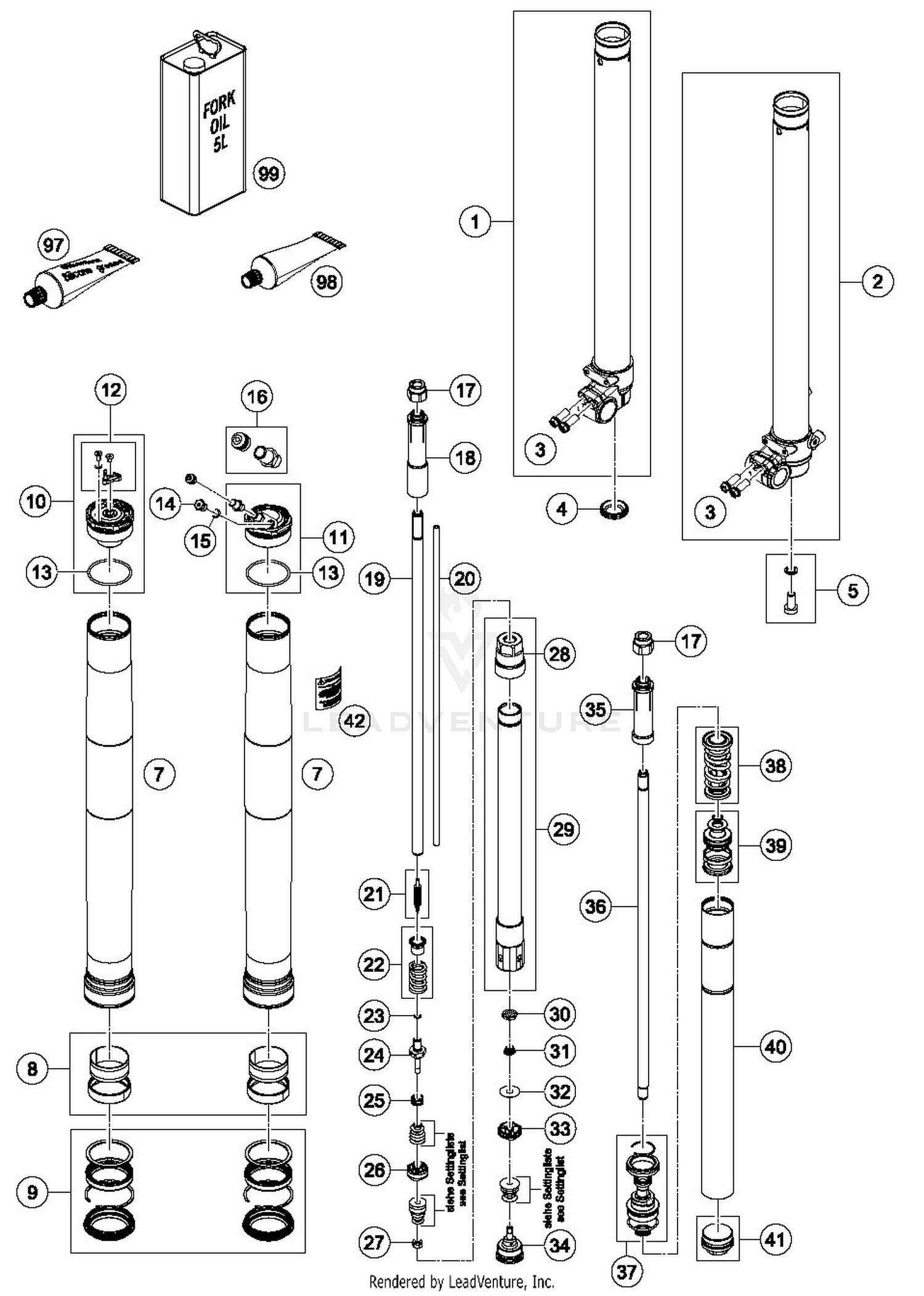 FRONT FORK DISASSEMBLED