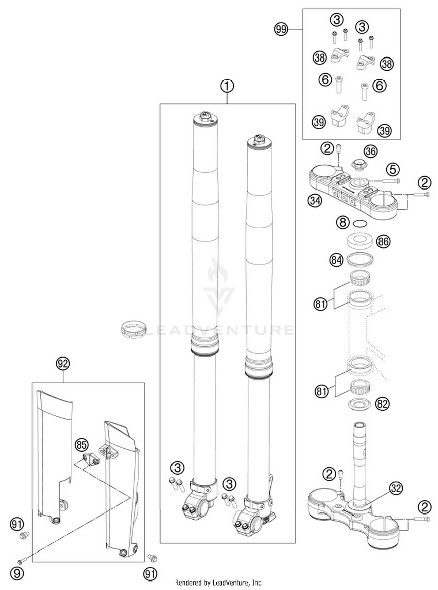 Front Fork, Triple Clamp