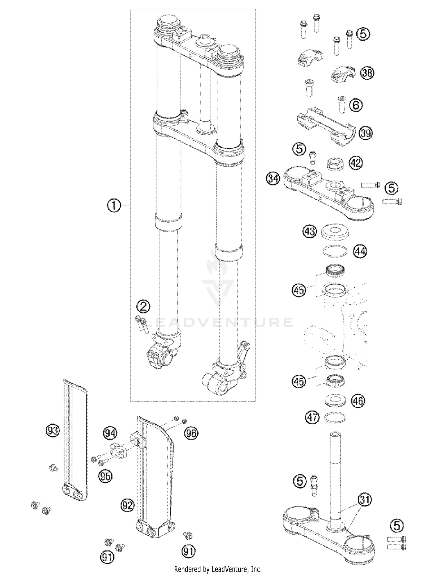 Front Fork, Triple Clamp
