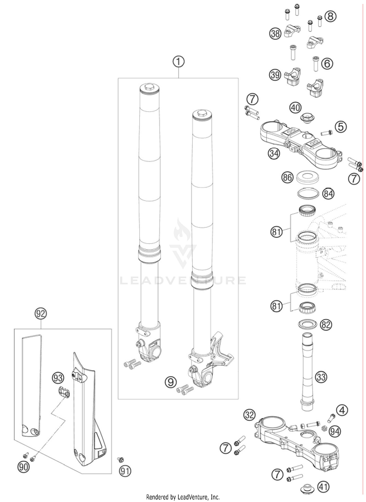 Front Fork, Triple Clamp