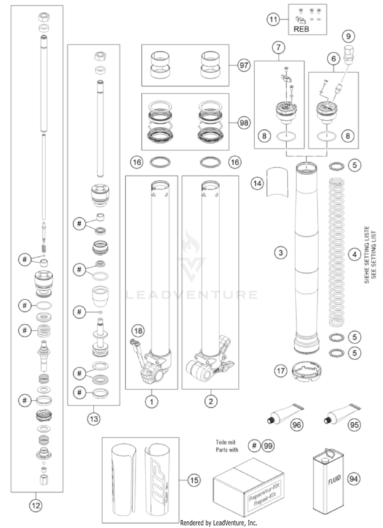 FRONT FORK DISASSEMBLED